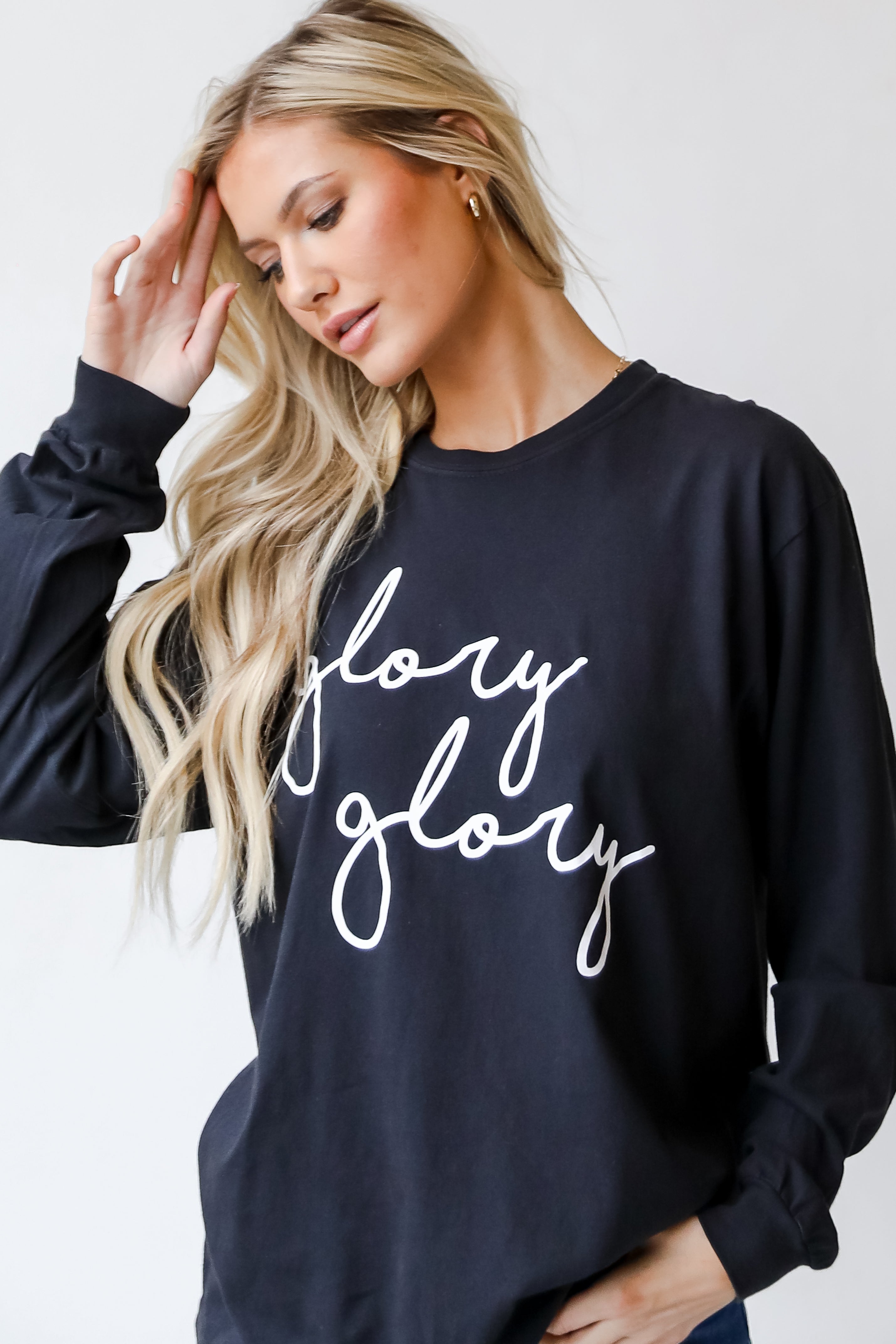 Glory Glory Script Long Sleeve Tee front view