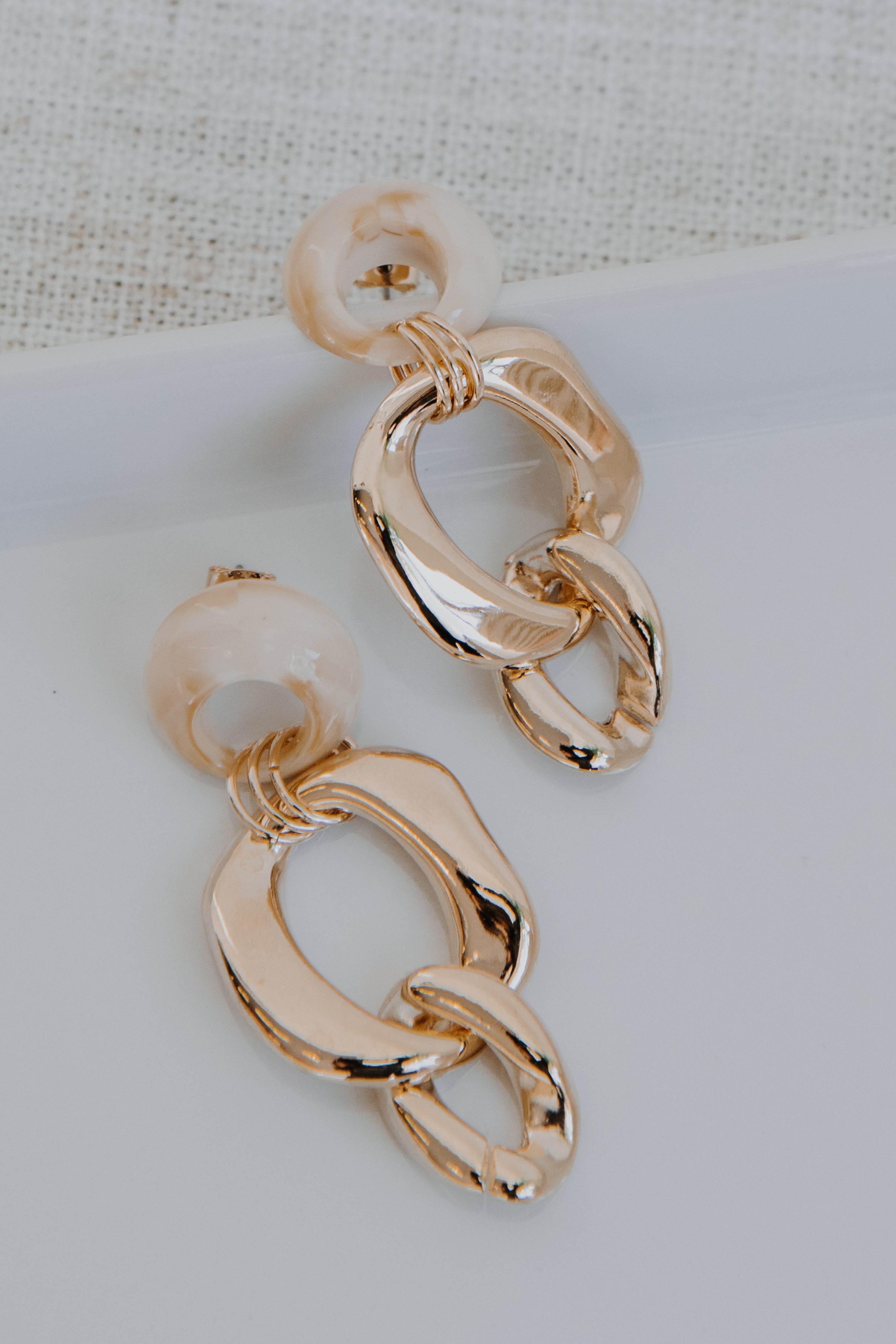 Gold Chainlink Drop Earrings from dress up