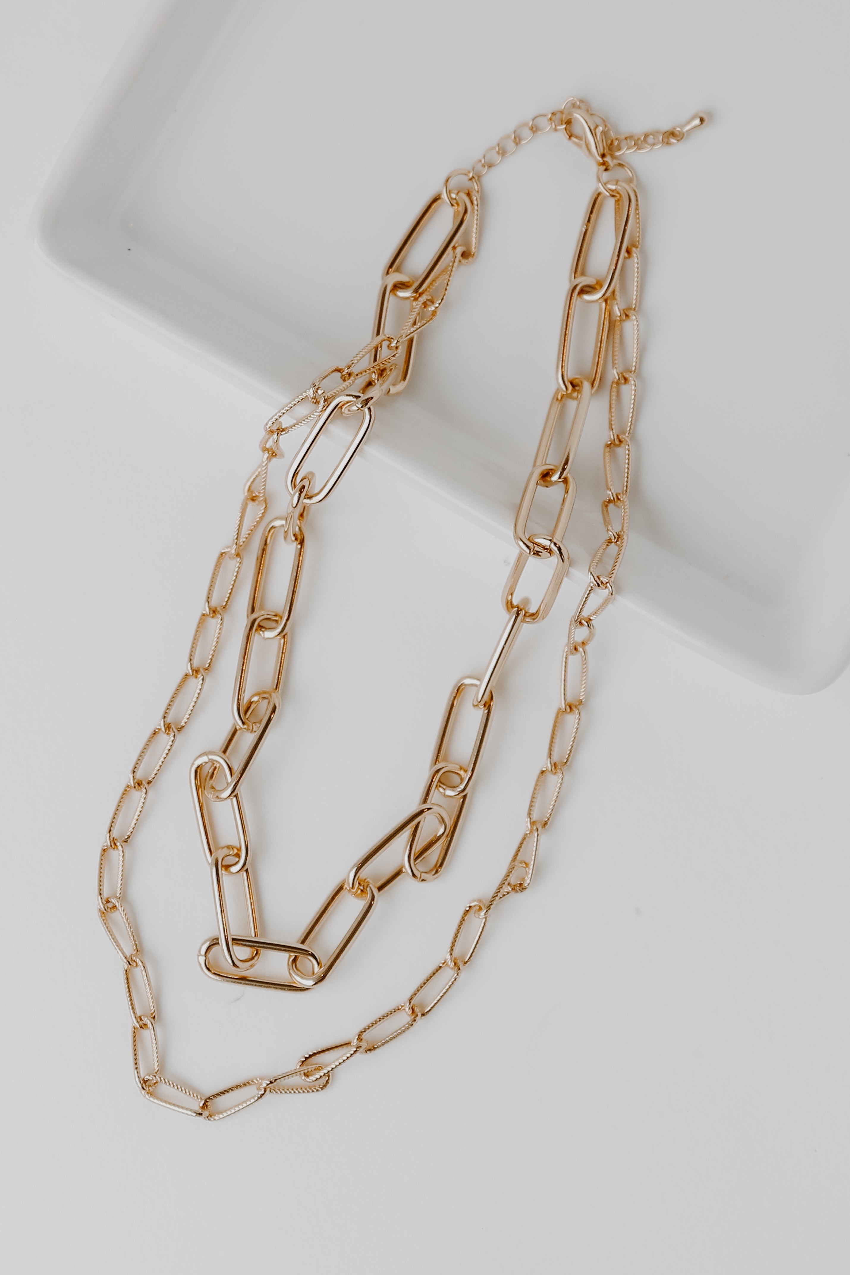 Gold Layered Chain Necklace from dress up
