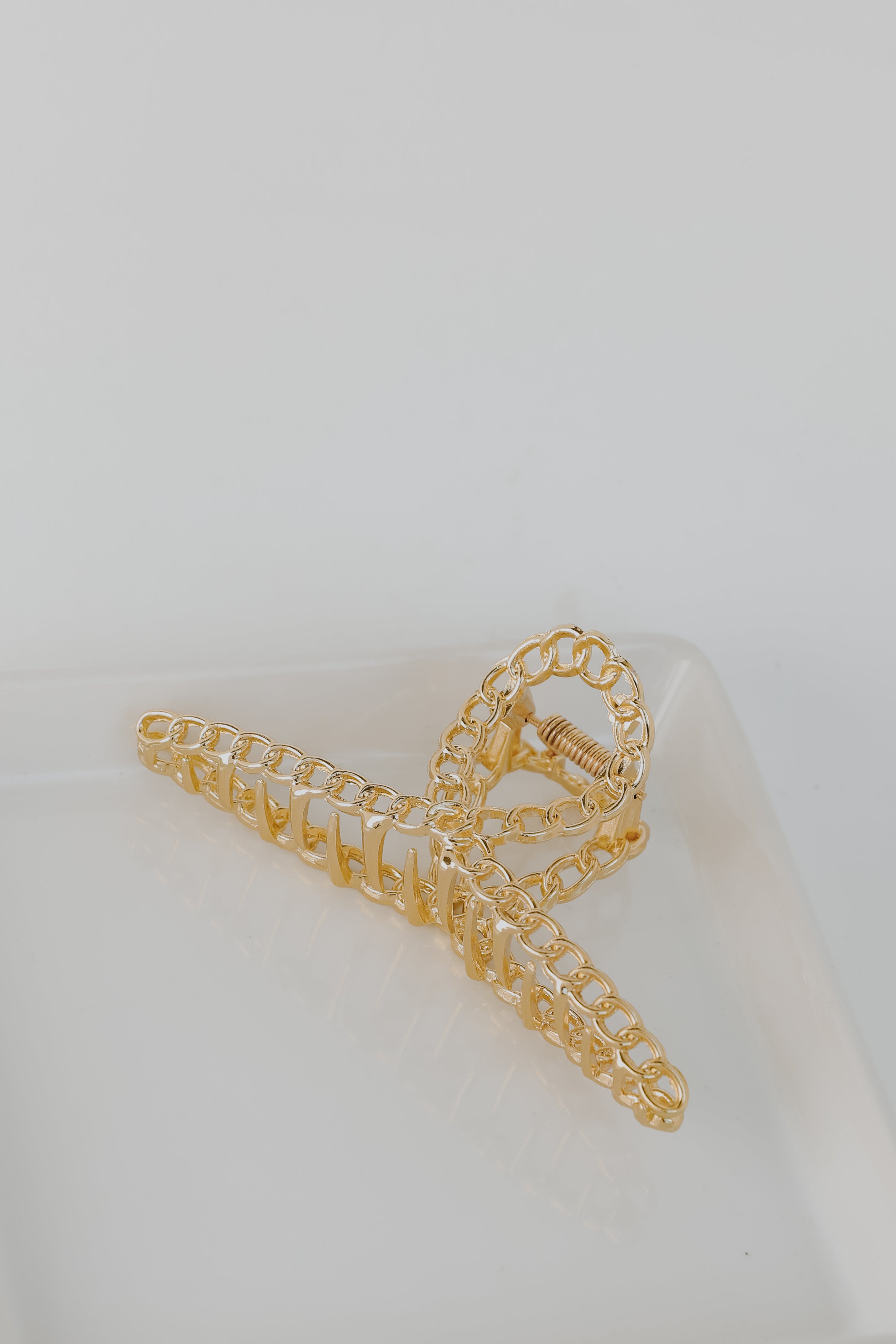 Gold Chainlink Claw Hair Clip flat lay