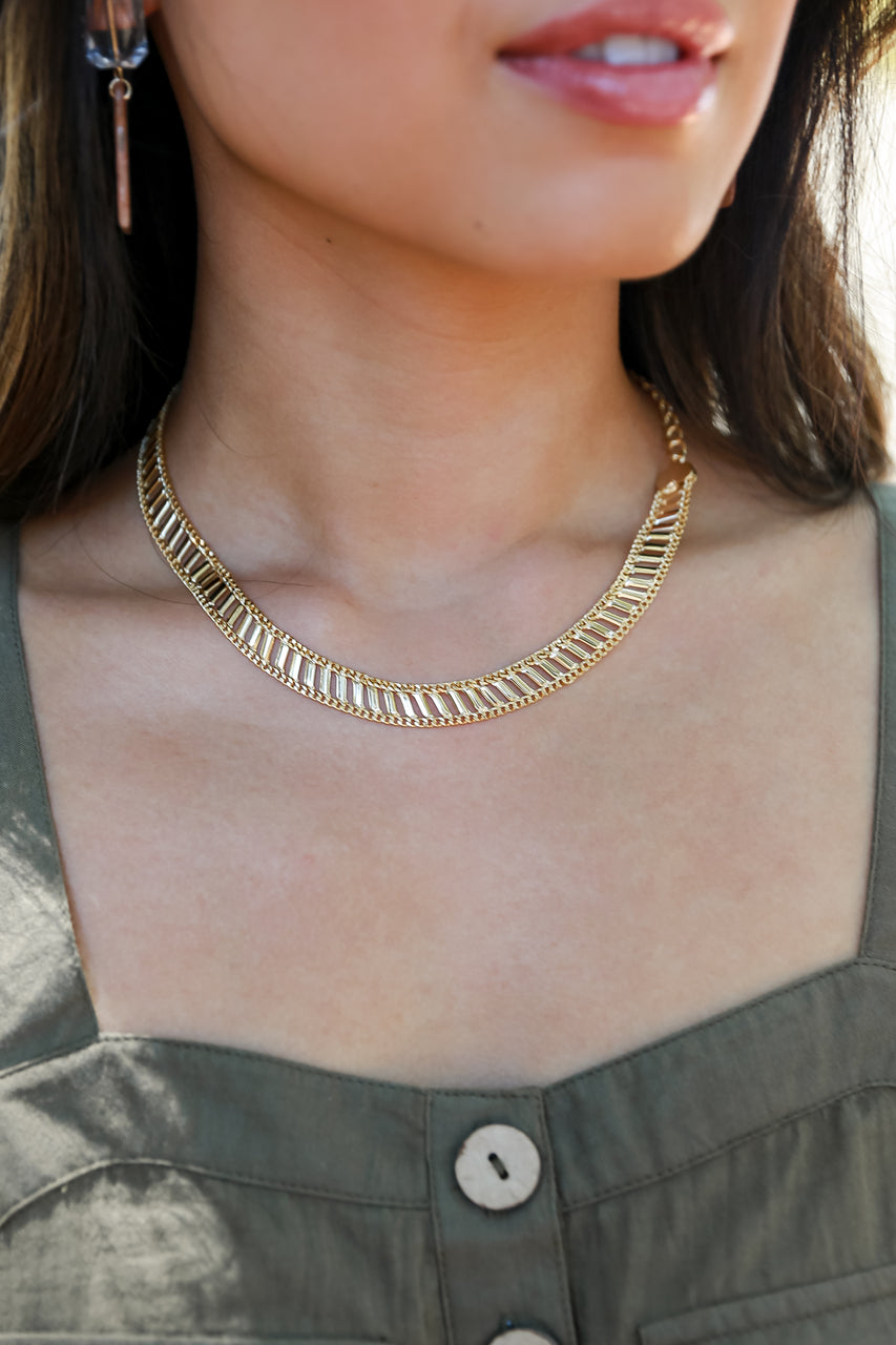 Leah Gold Heart Necklace Dress Up