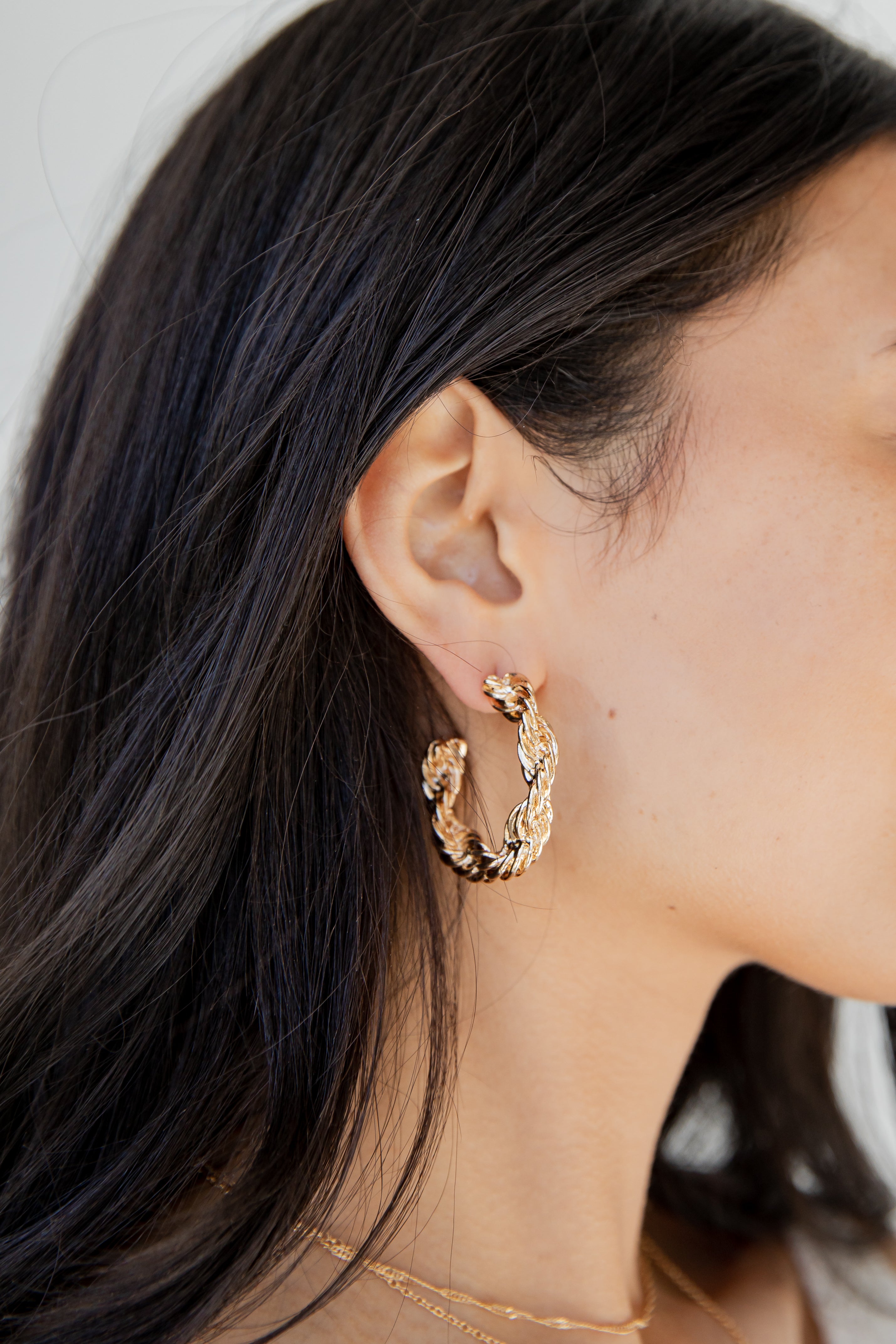 Gold Twisted Hoop Earrings