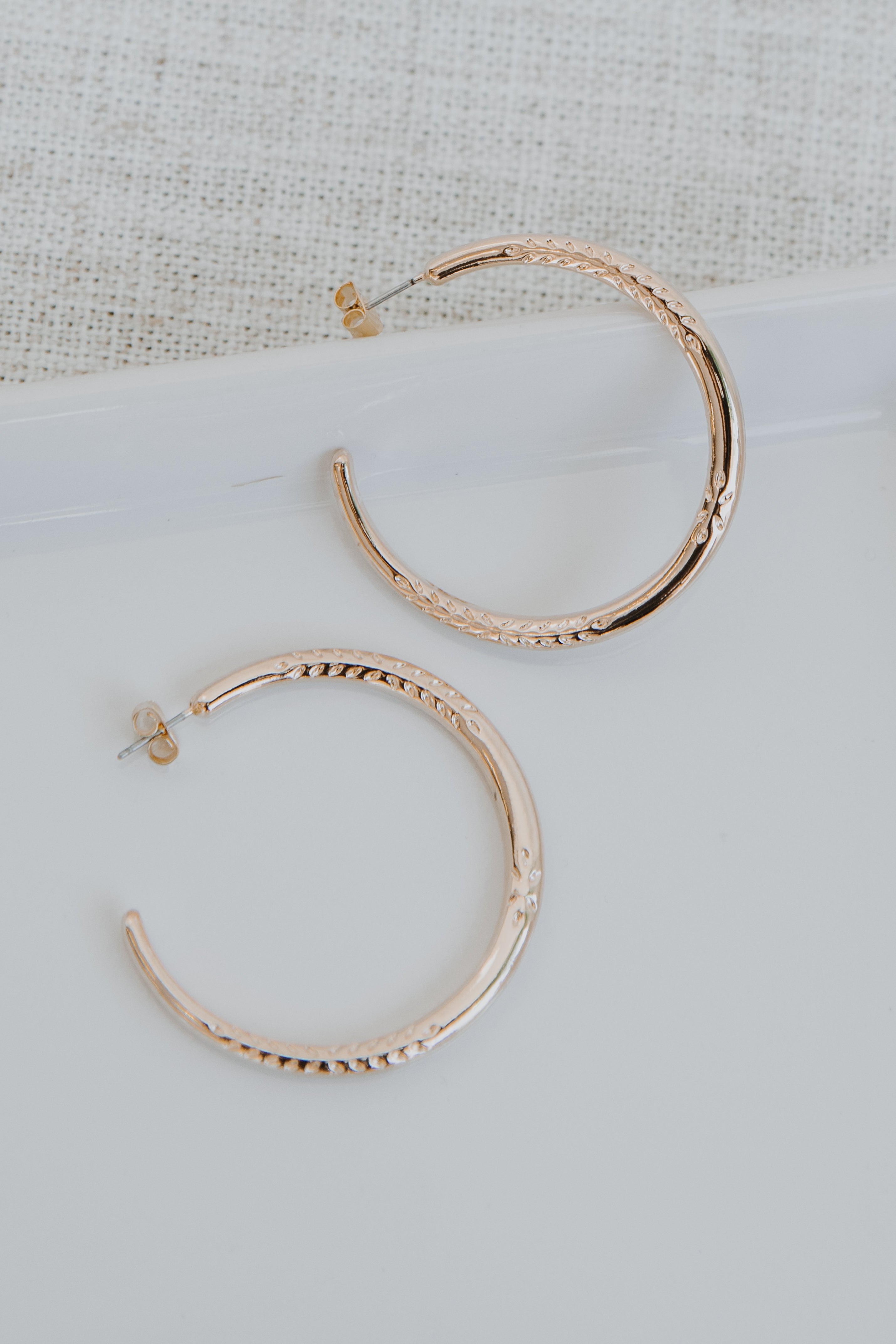 Gold Hoop Earrings flat lay