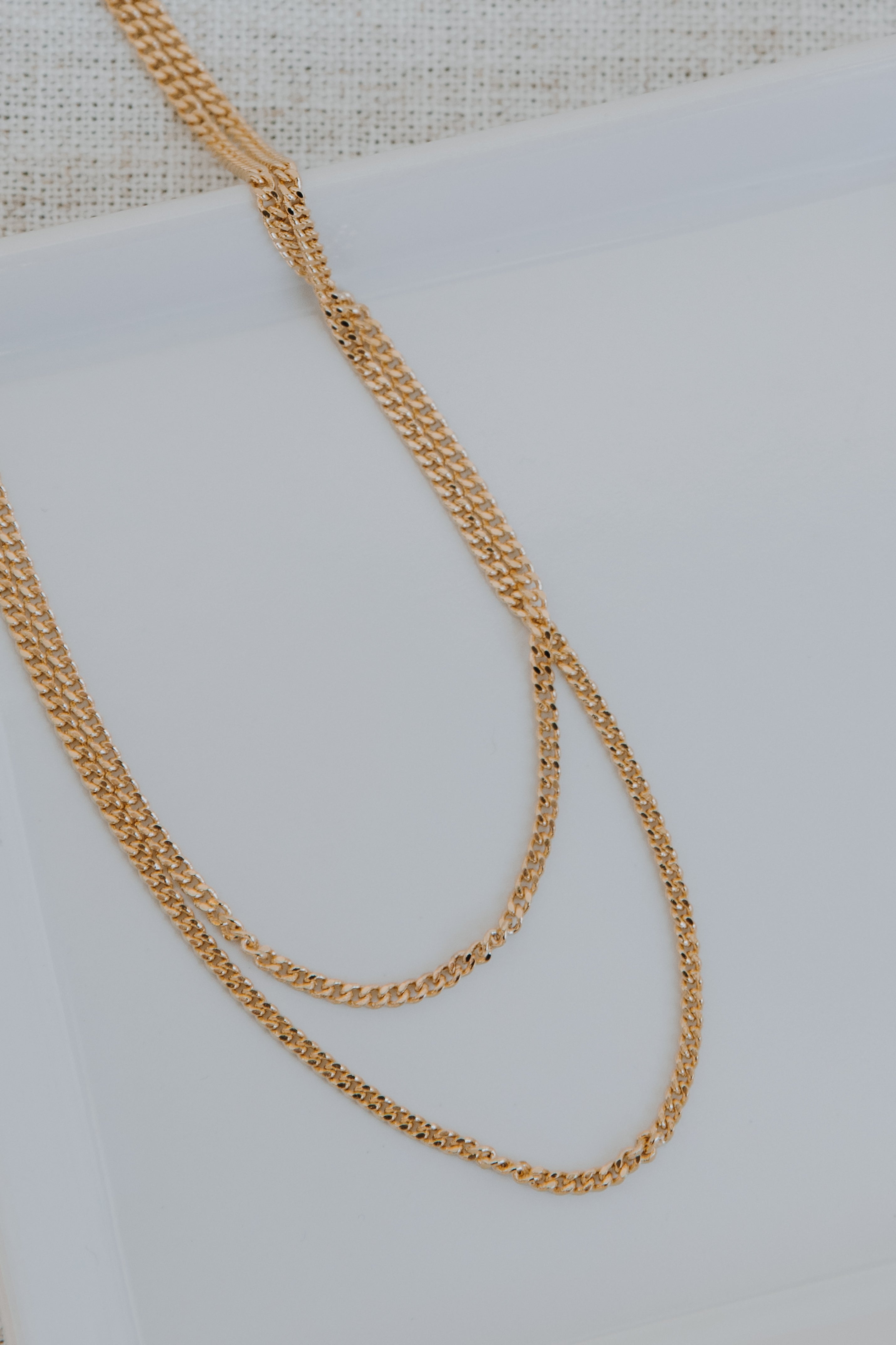 Gold Layered Chain Necklace from dress up
