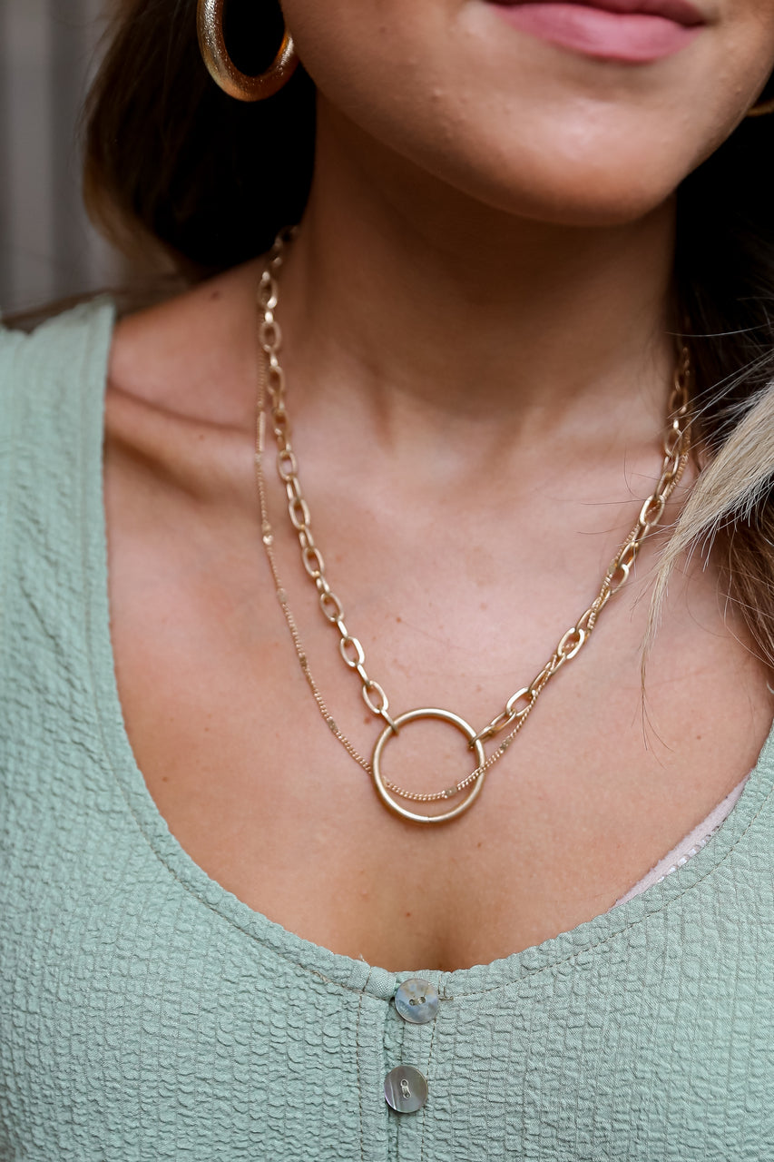 Elise Gold Layered Necklace Dress Up