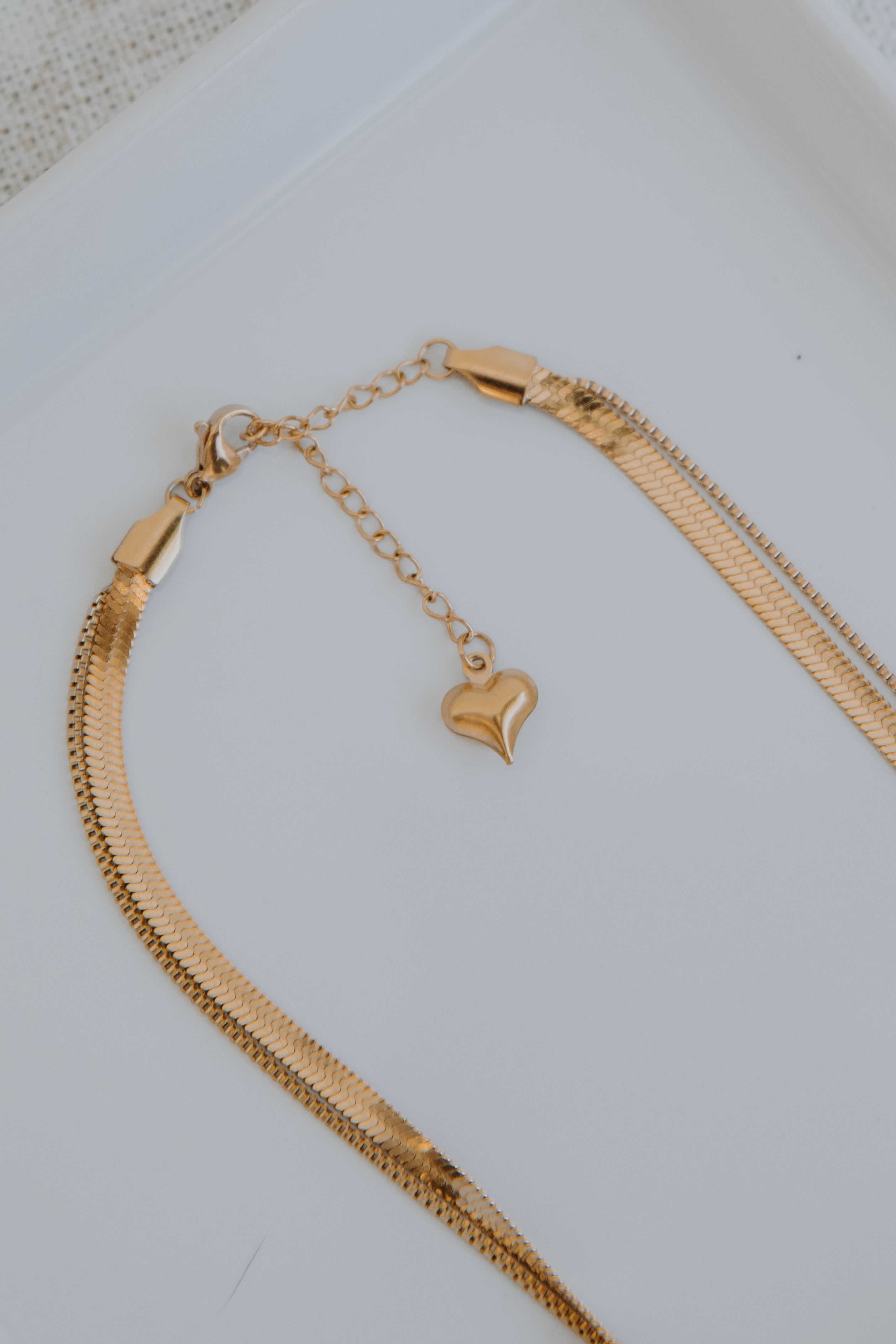 Gold Layered Chain Necklace close up