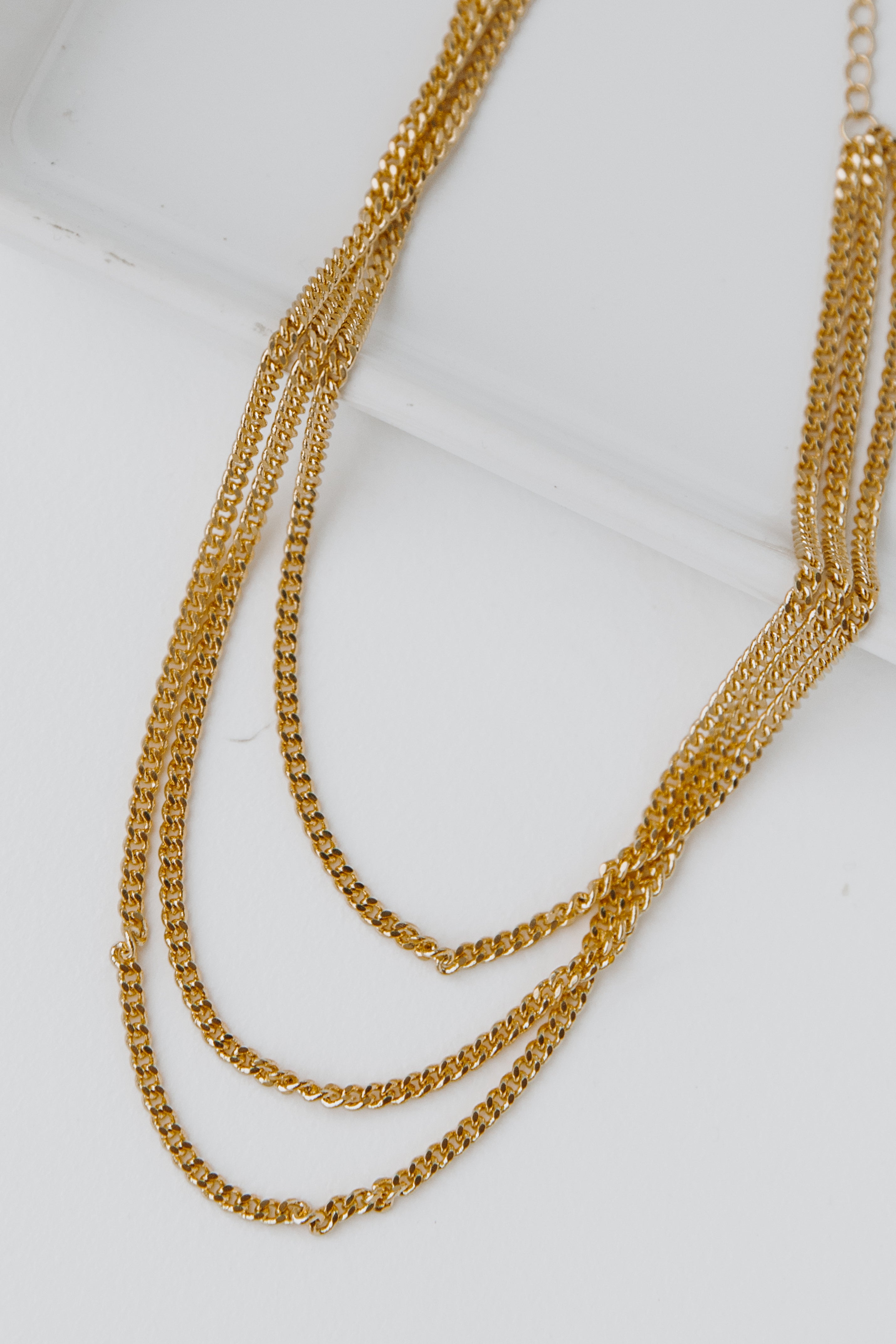 Gold Layered Chain Necklace from dress up