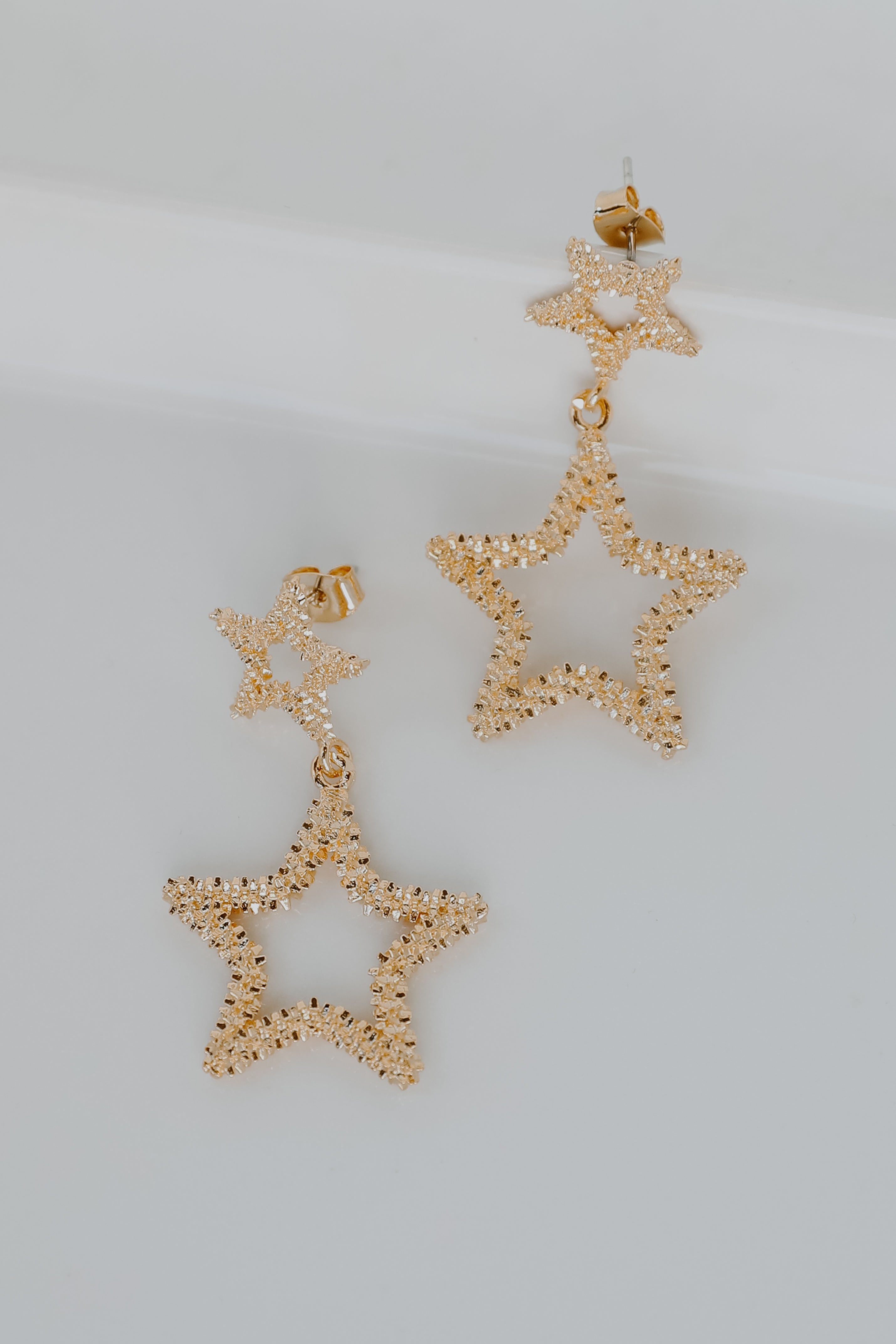 Gold Star Drop Earrings from dress up