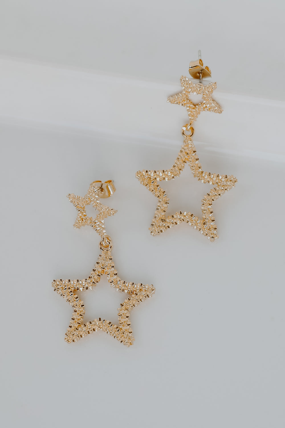 Gold Star Drop Earrings from dress up