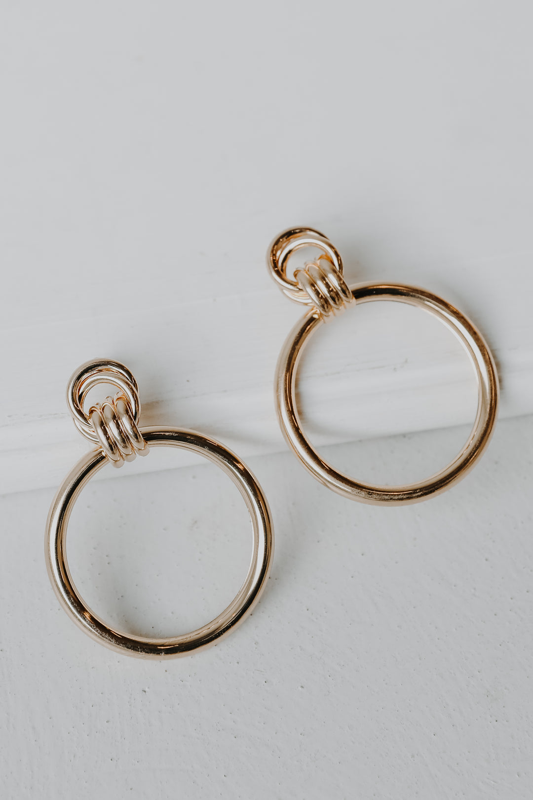 Gold Circle Statement Earrings from dress up