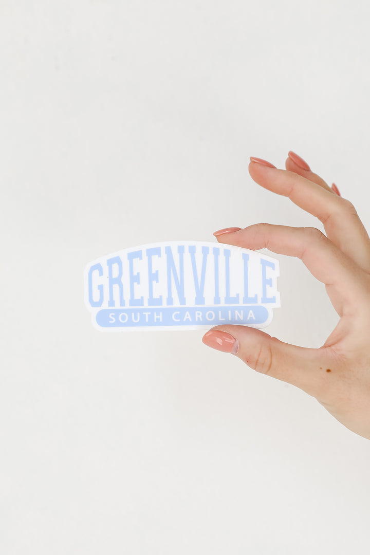 Light Blue Greenville South Carolina Sticker close up