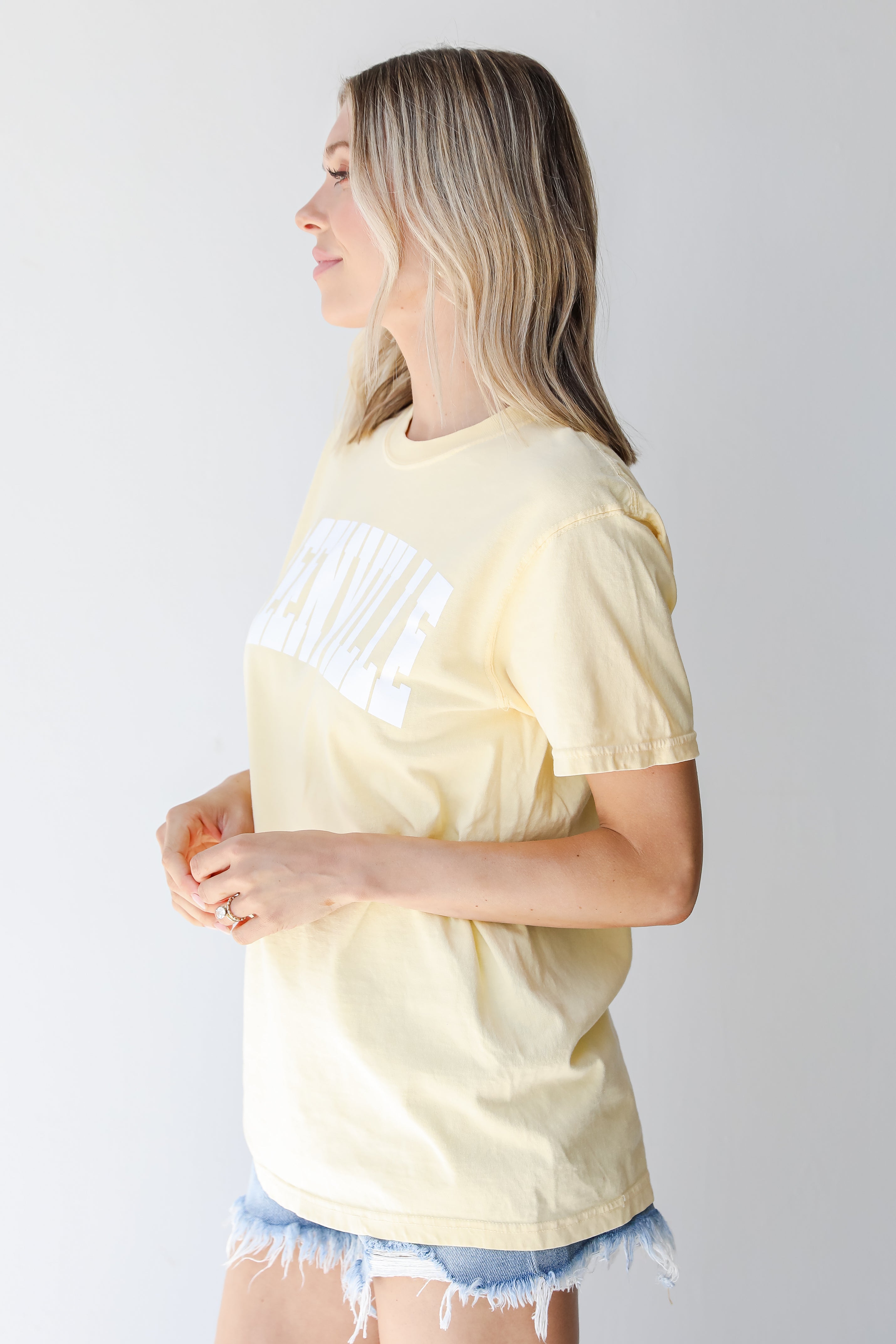Yellow Greenville Tee side view