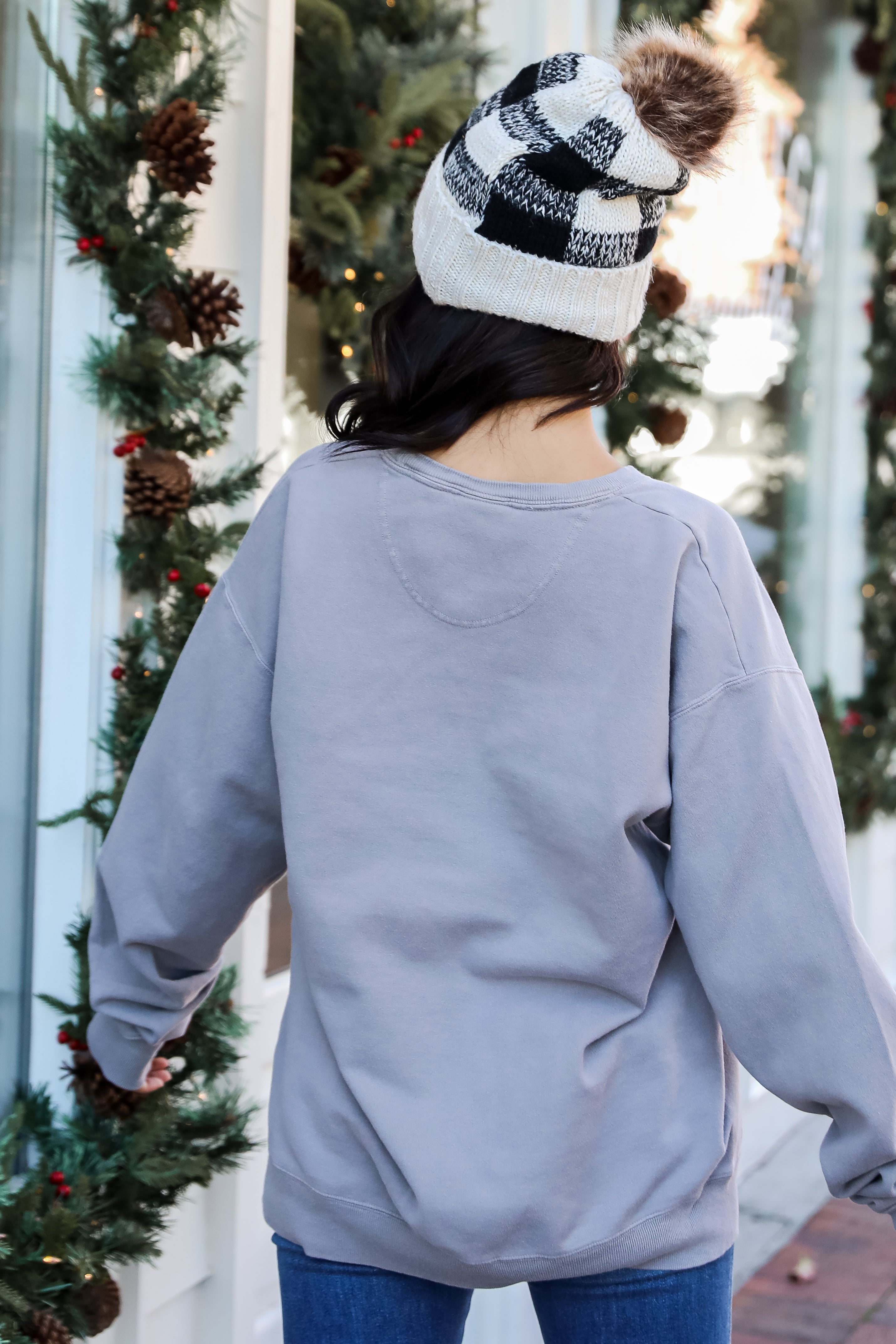Light Grey Merry Pullover back view