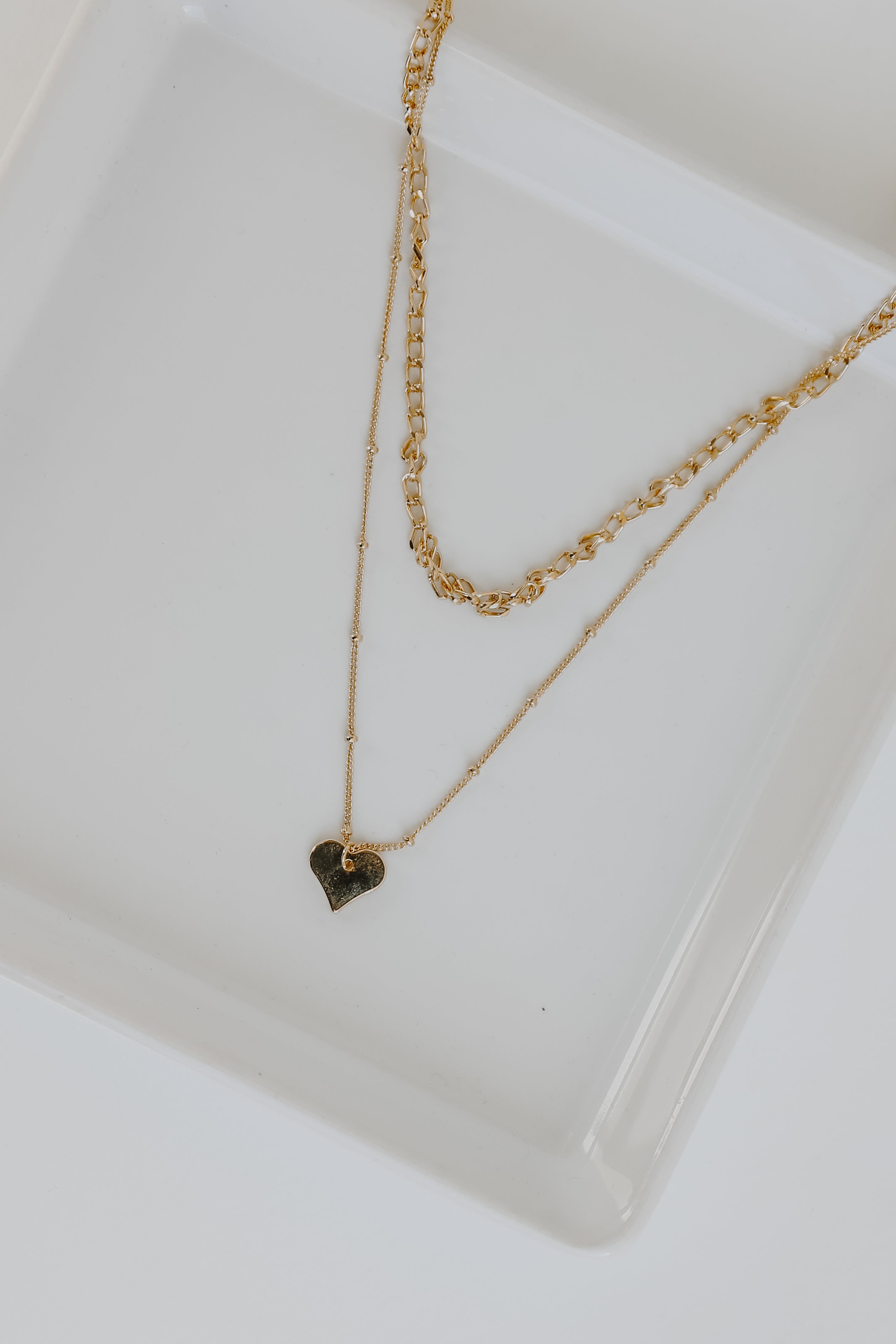 Gold Heart Layered Necklace from dress up
