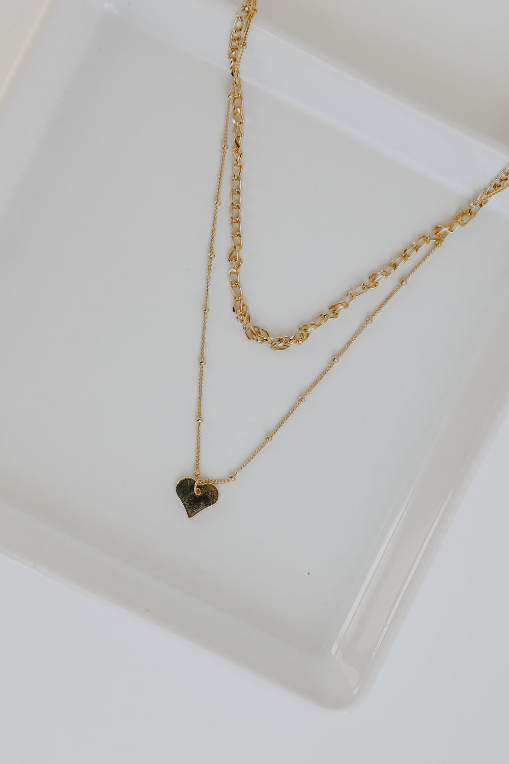 Gold Heart Layered Necklace from dress up