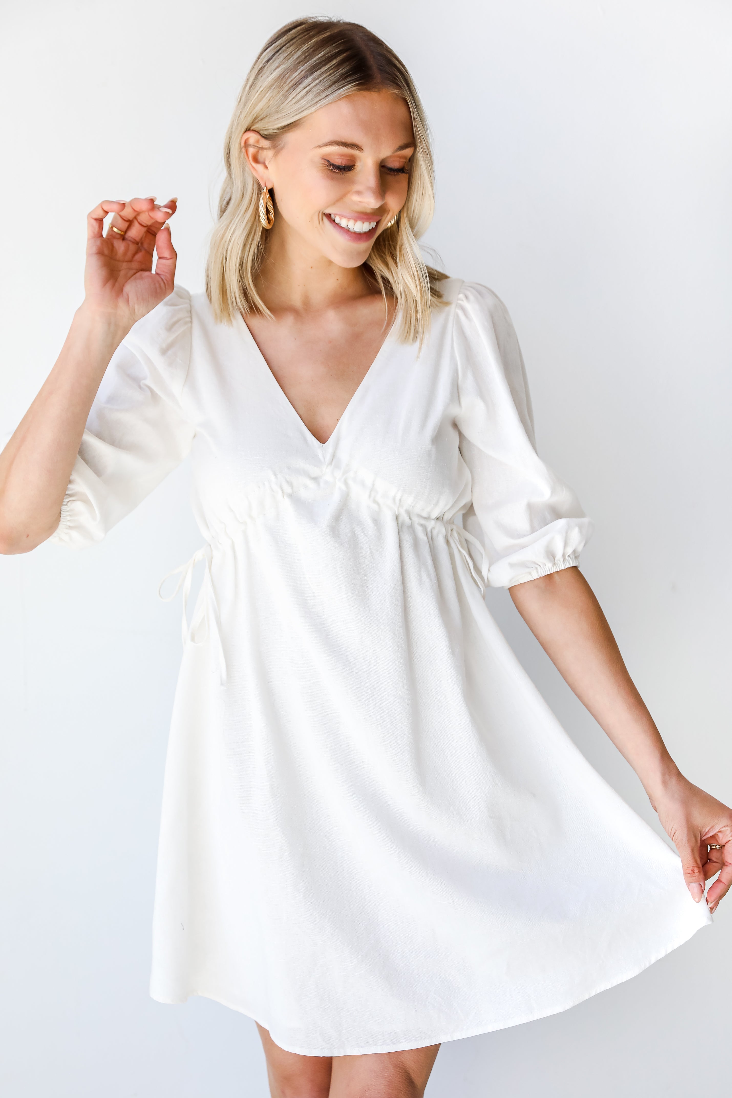 Linen Babydoll Dress