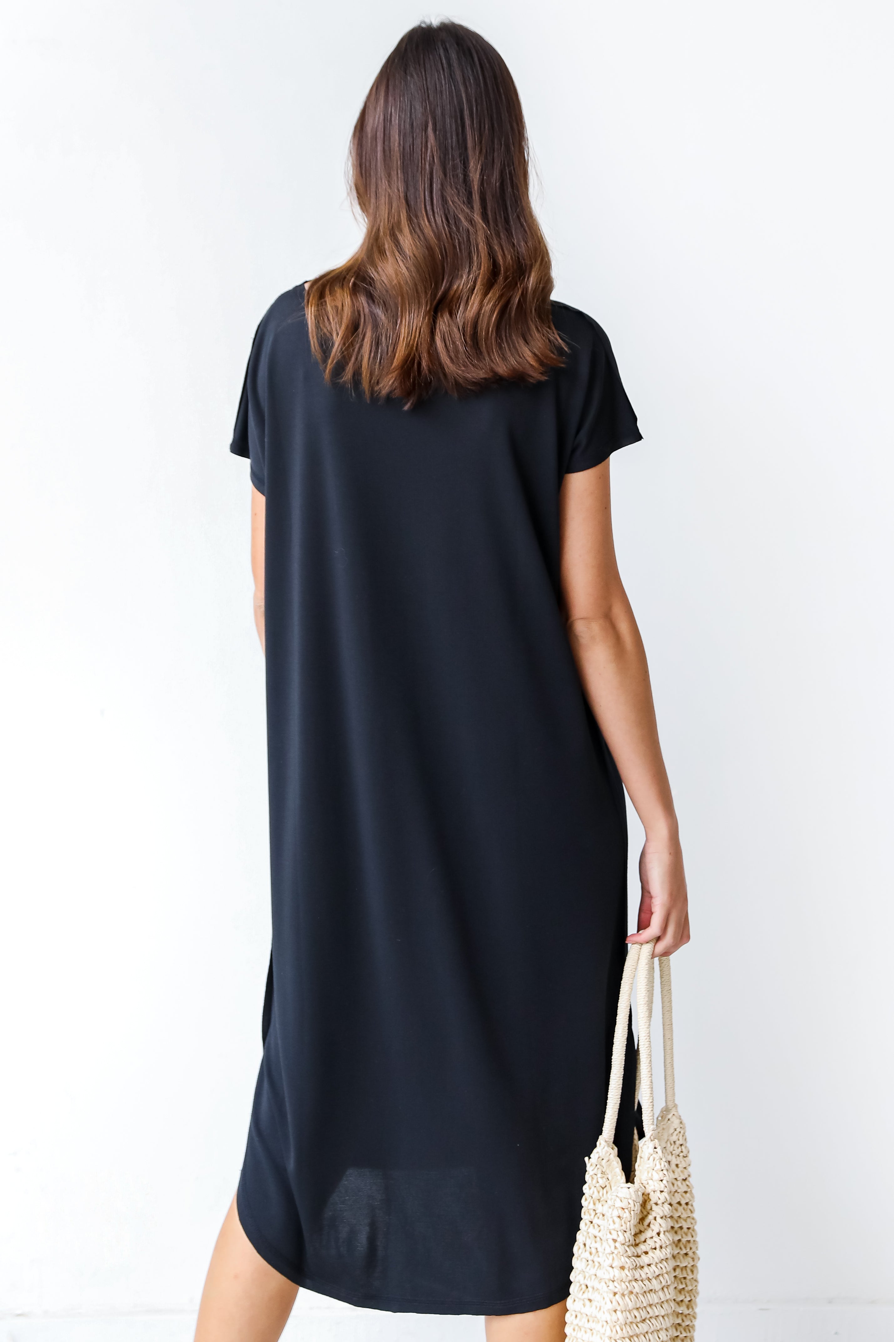 Midi Dress in black back view