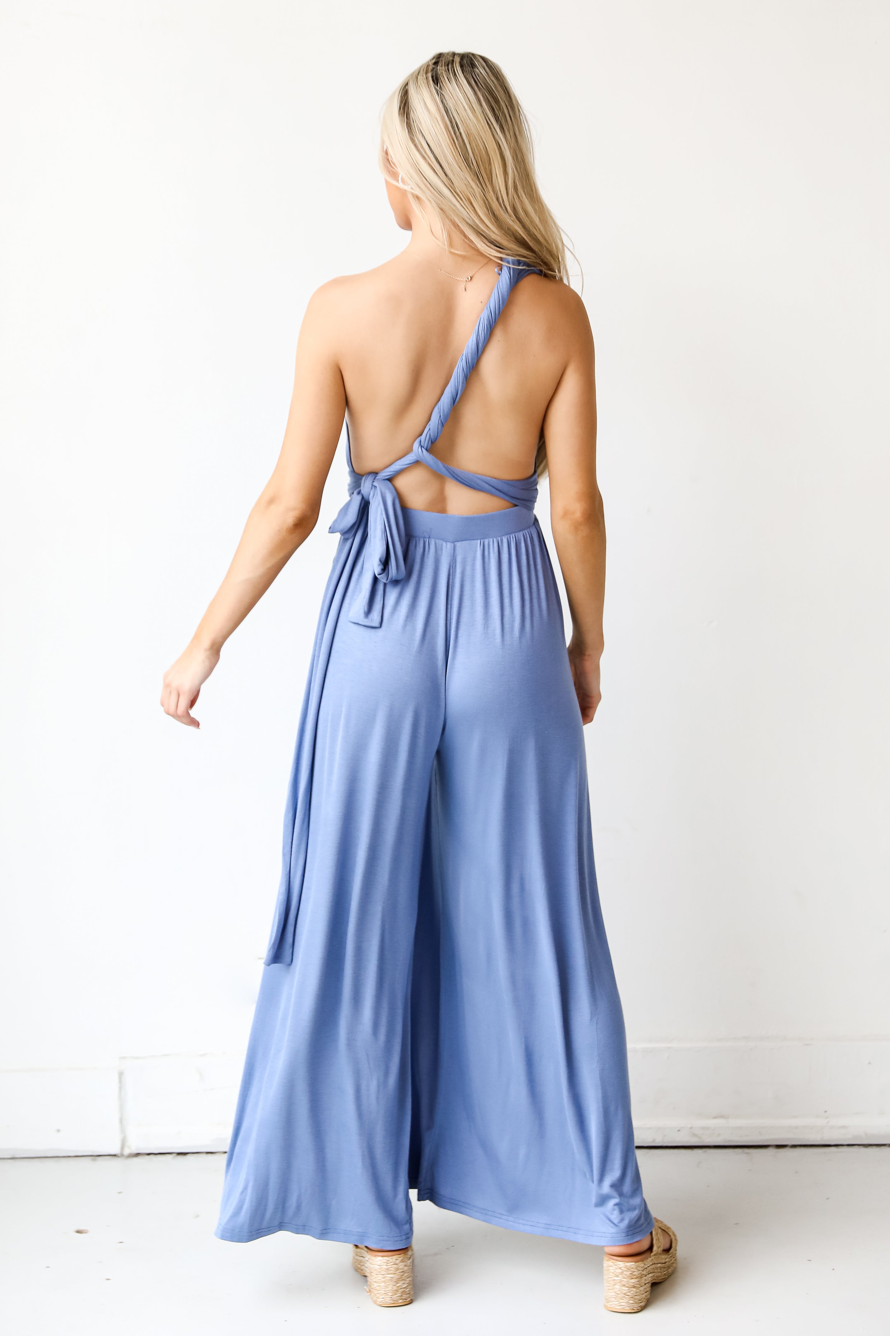 blue Jumpsuit back view