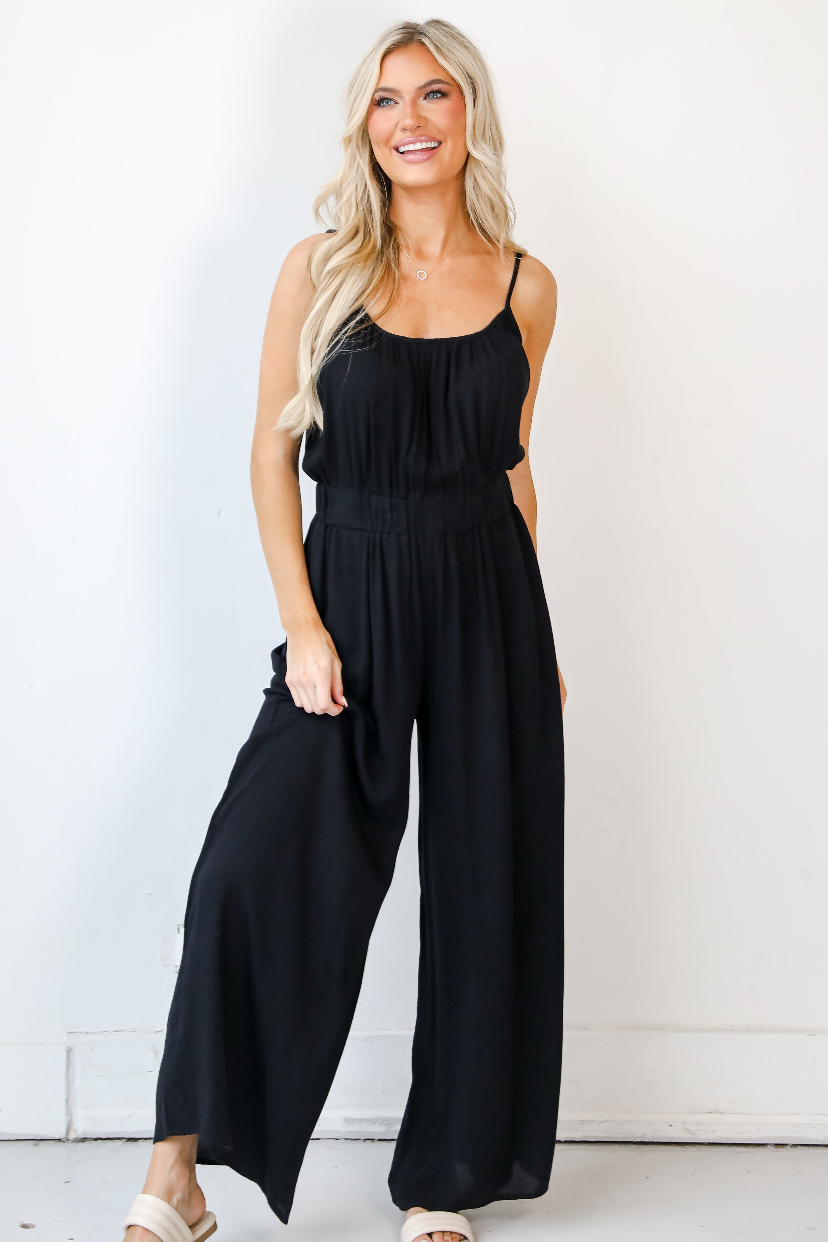 black Jumpsuit on model