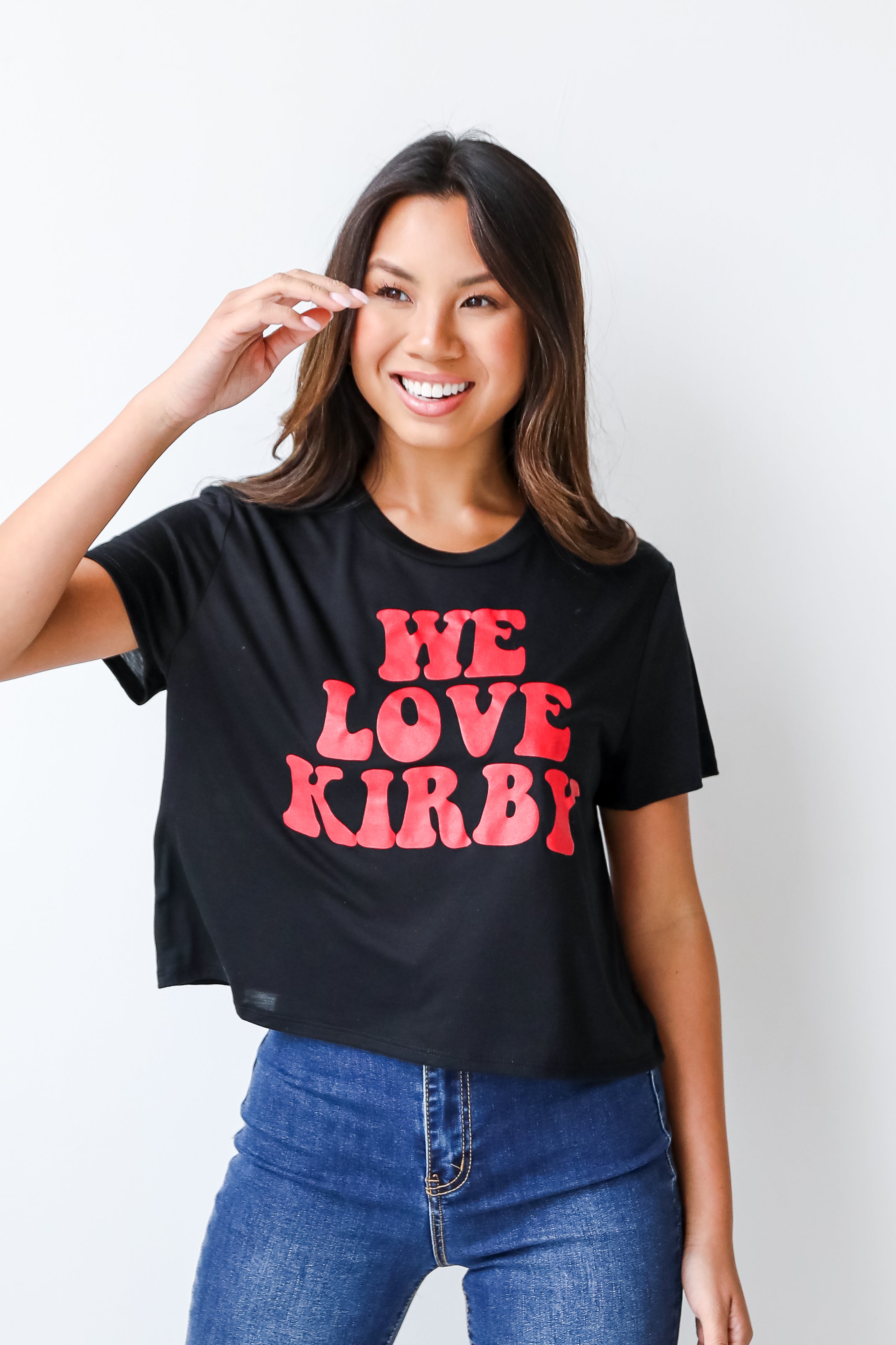 We Love Kirby Cropped Tee front view