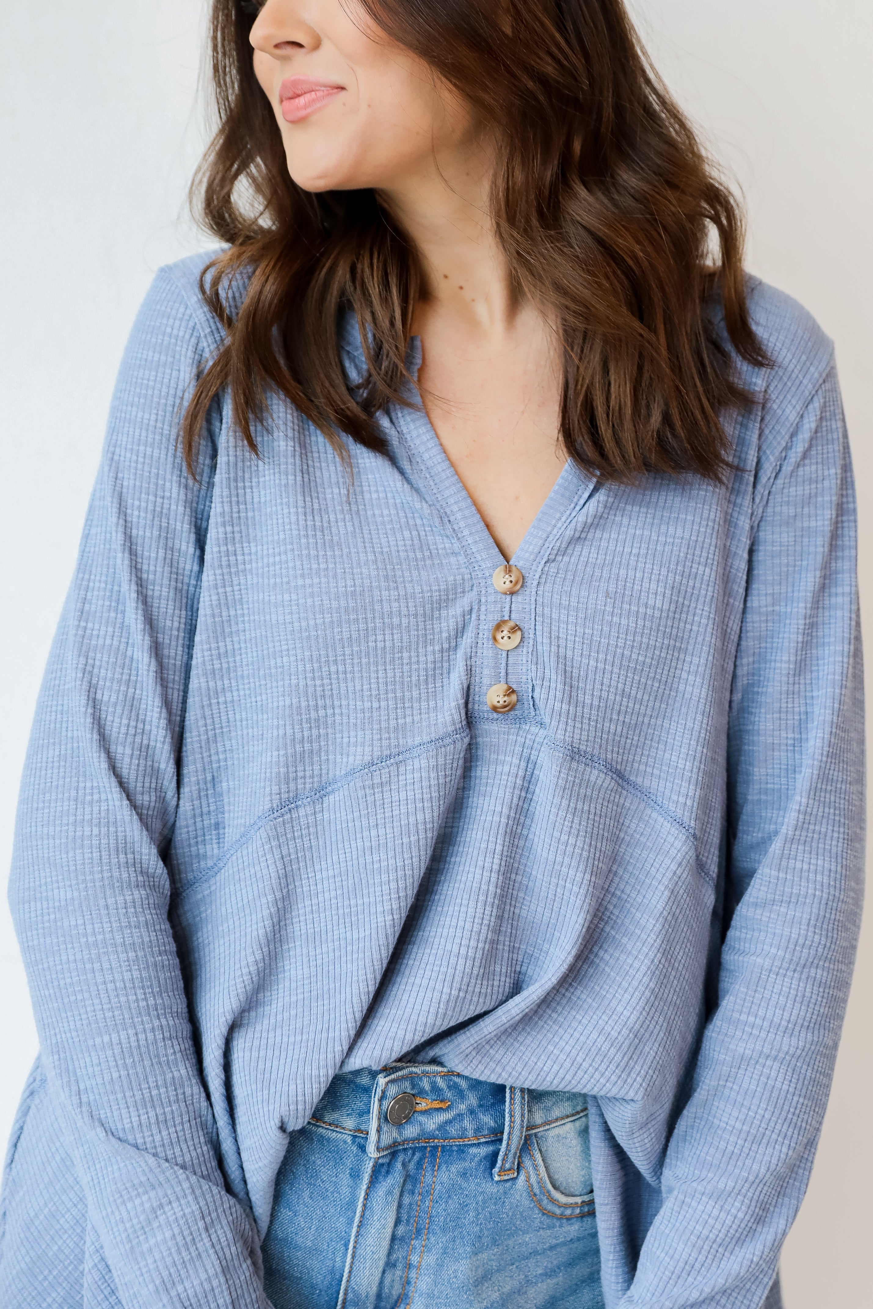 Knit Babydoll Top close up