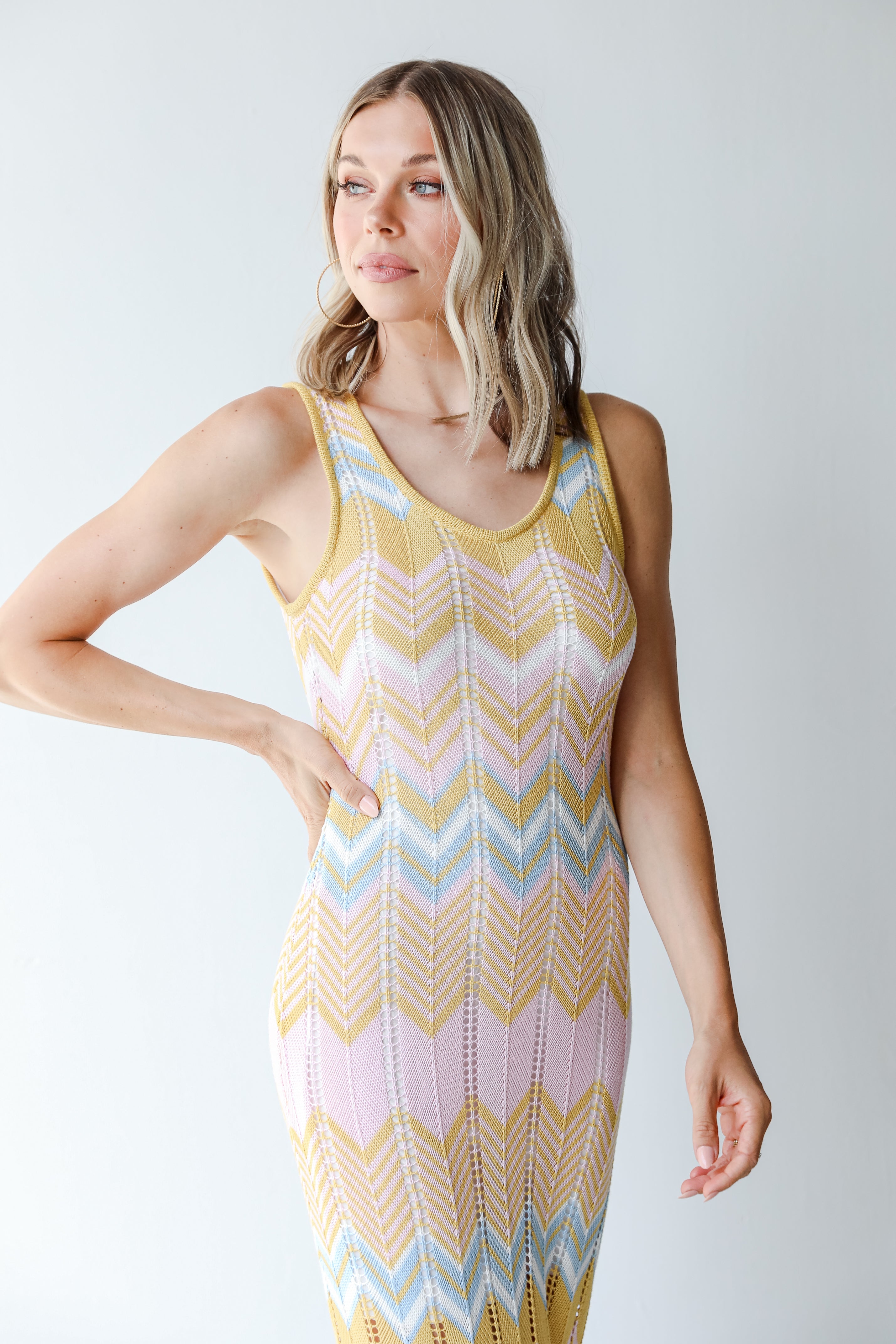 Crochet Knit Maxi Dress close up