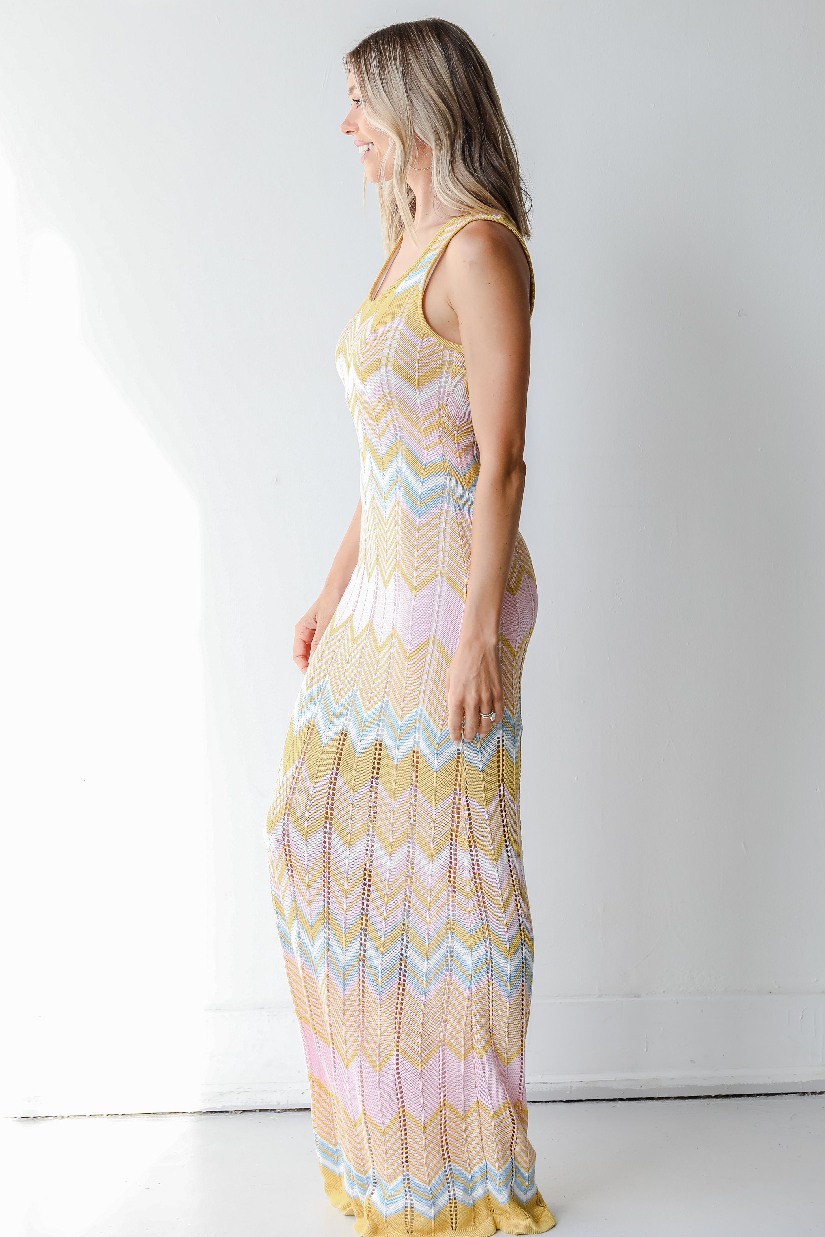 Crochet Knit Maxi Dress side view