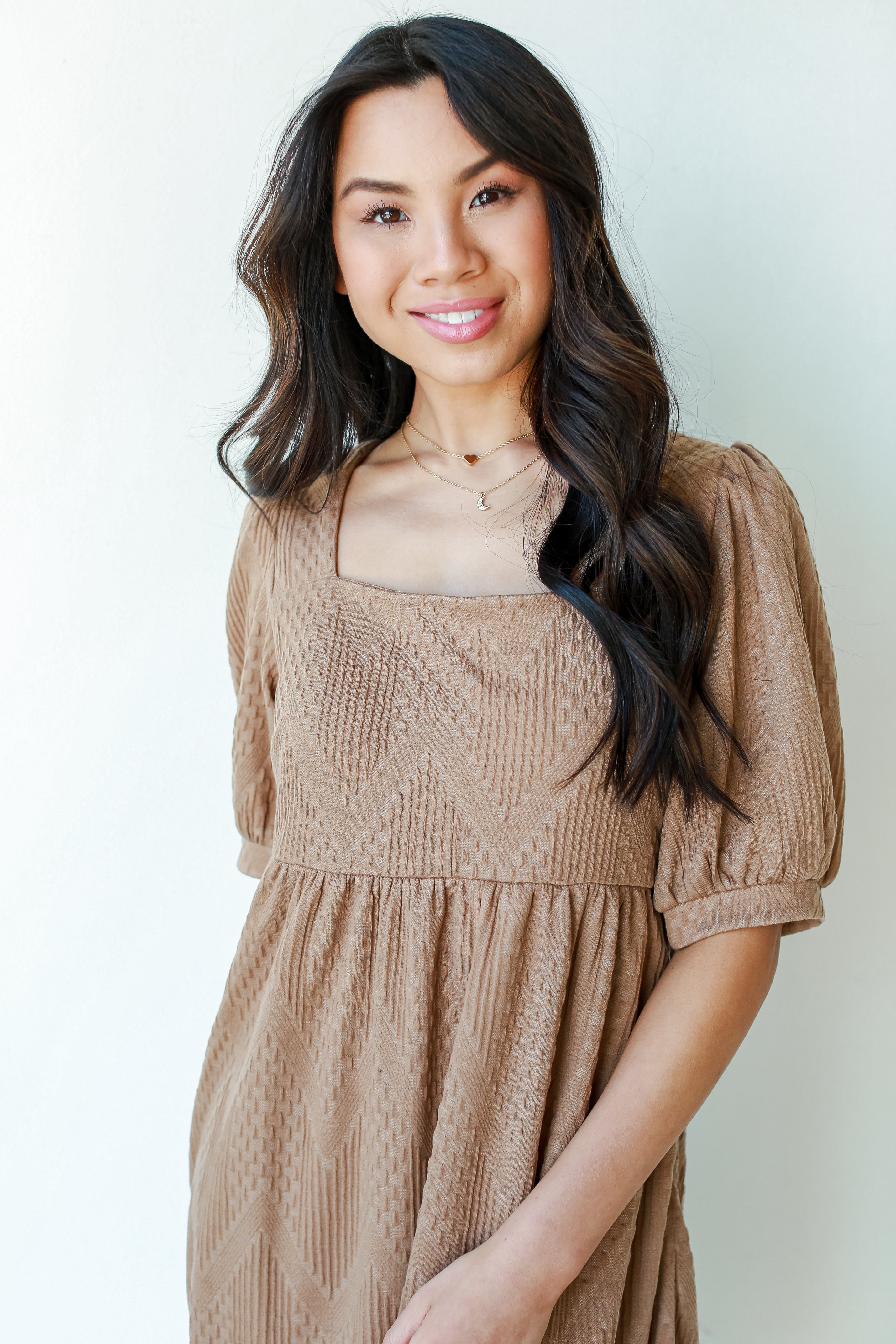 Knit Babydoll Dress on model