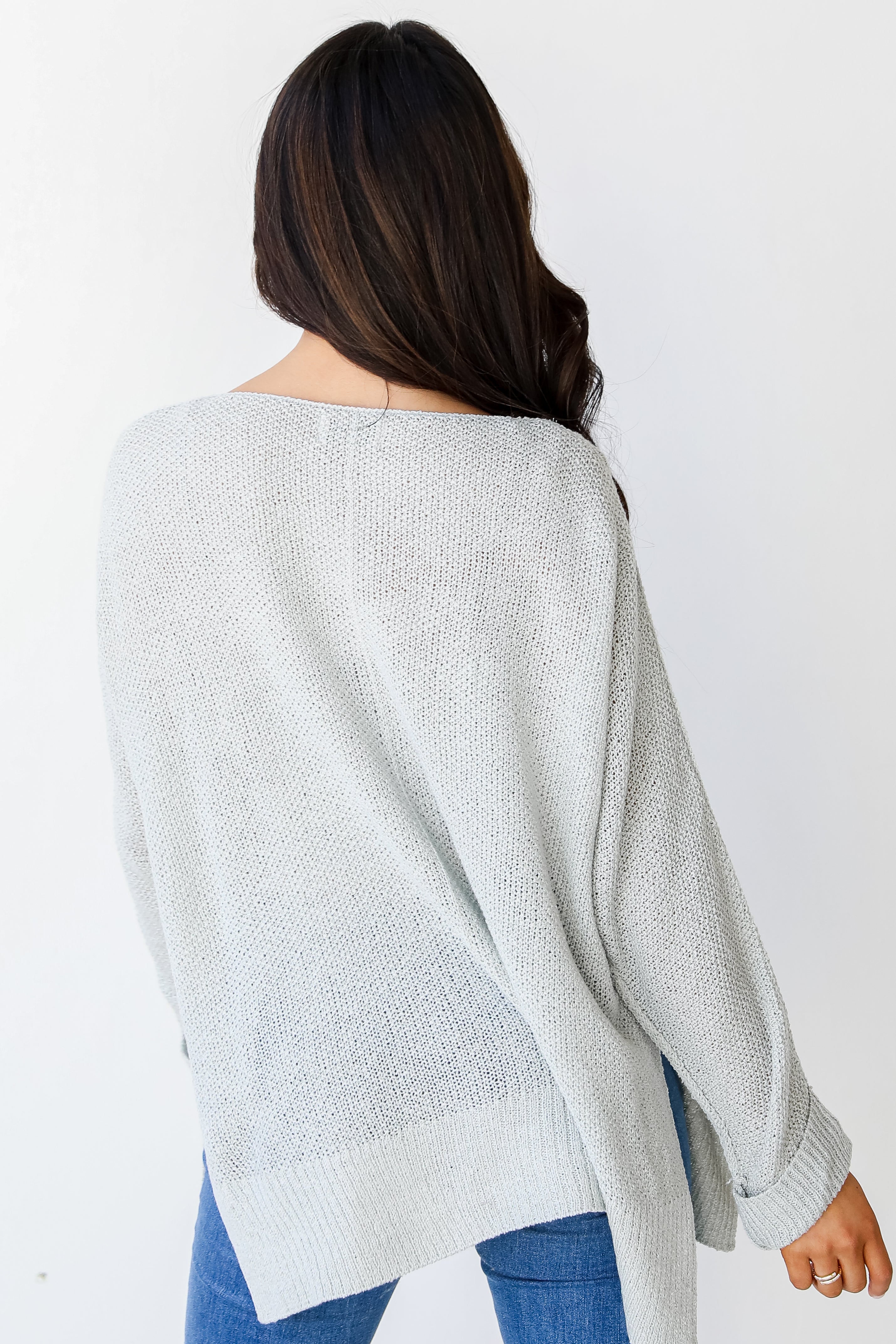 Knit Top in sage back view