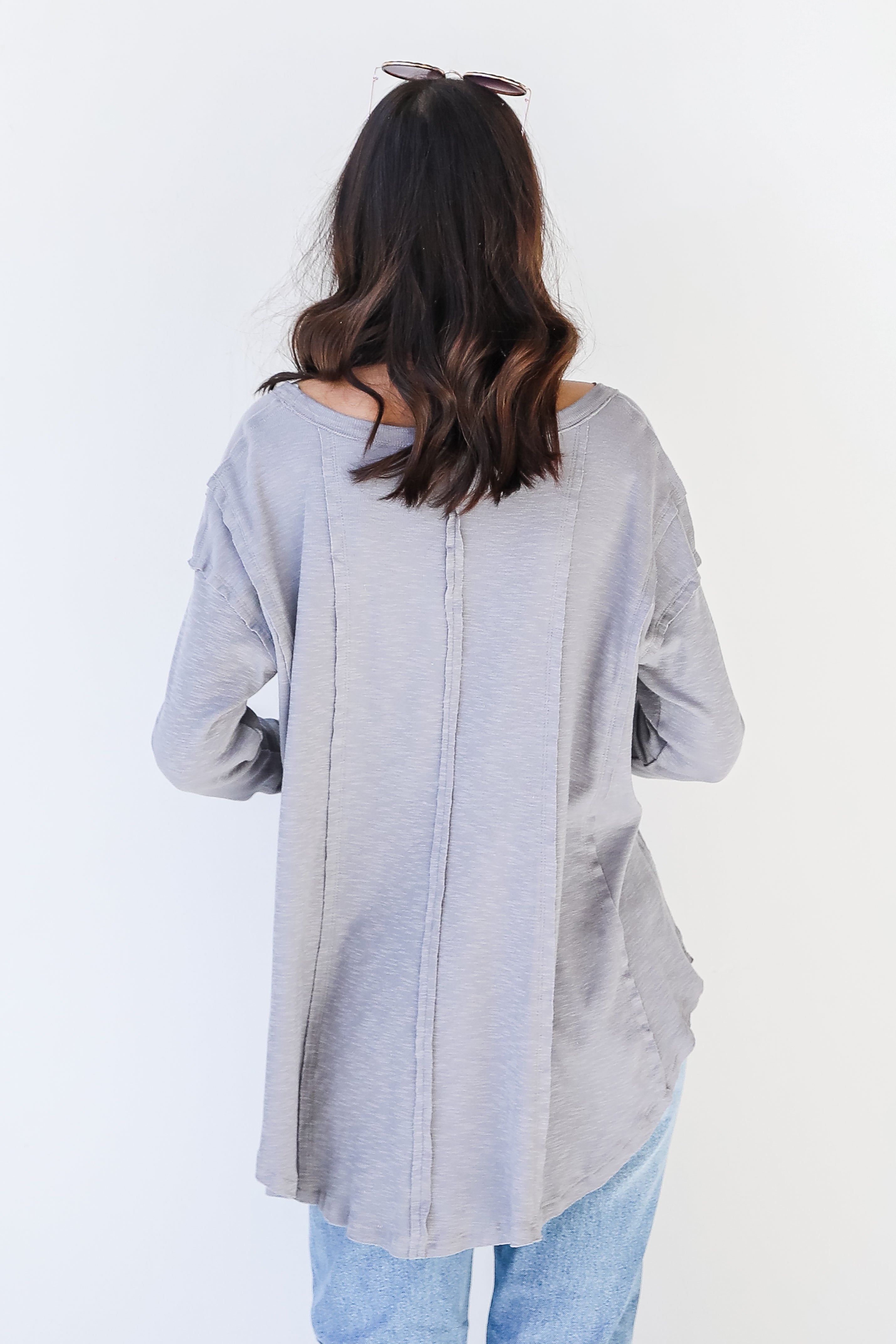 Knit Top in grey back view