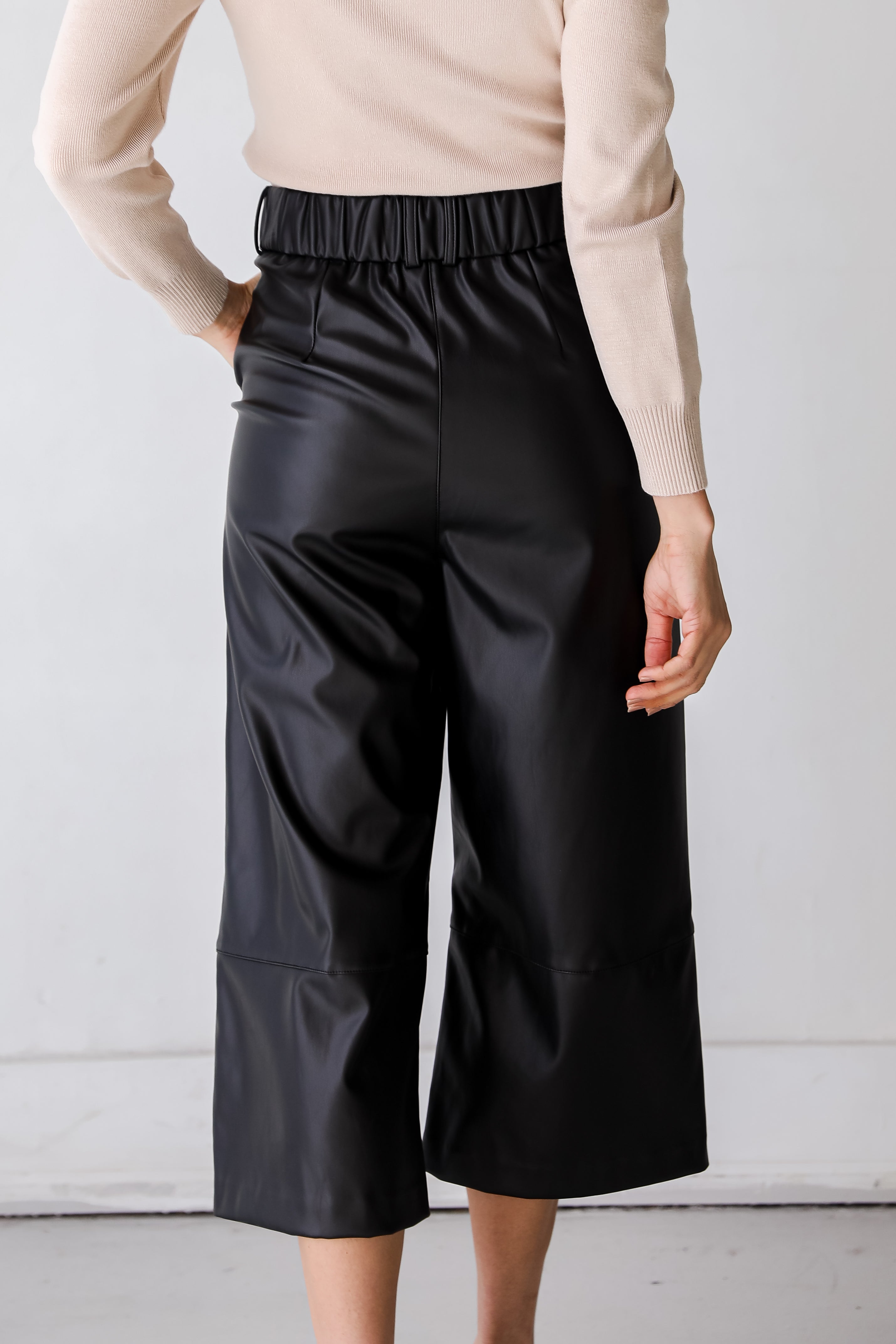 black Leather Pants back view