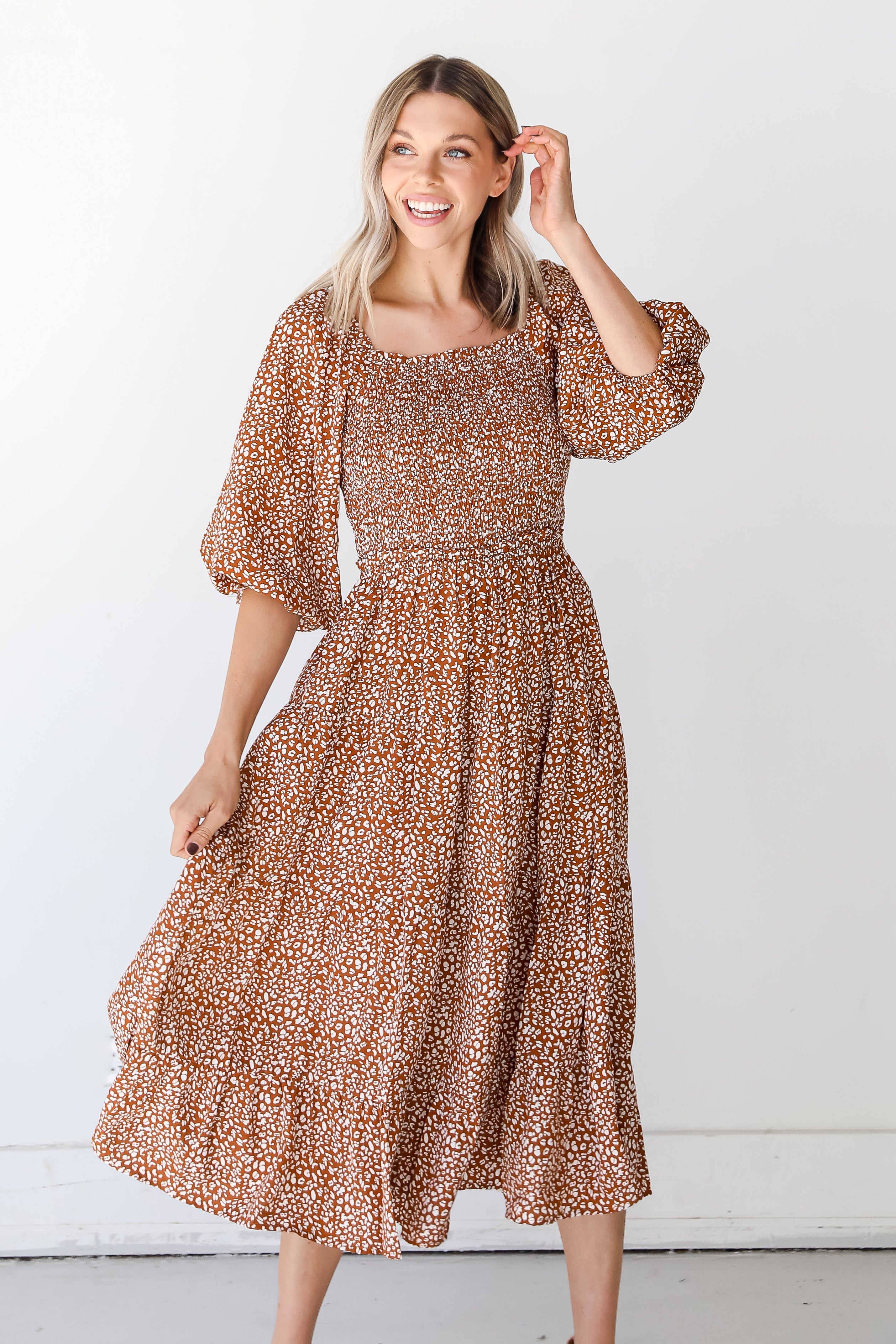 Spotted Midi Dress