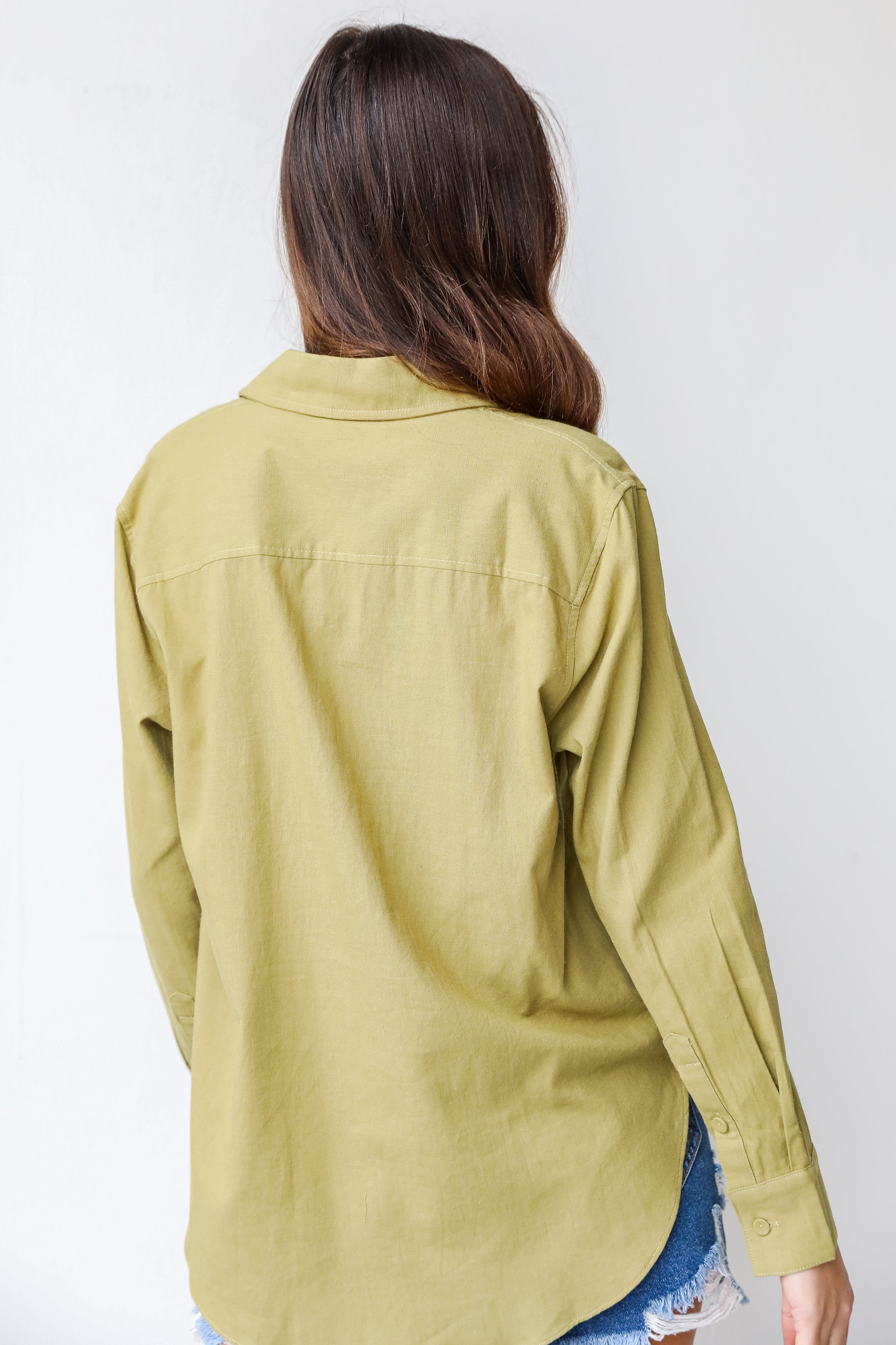 Linen Button-Up Blouse back view