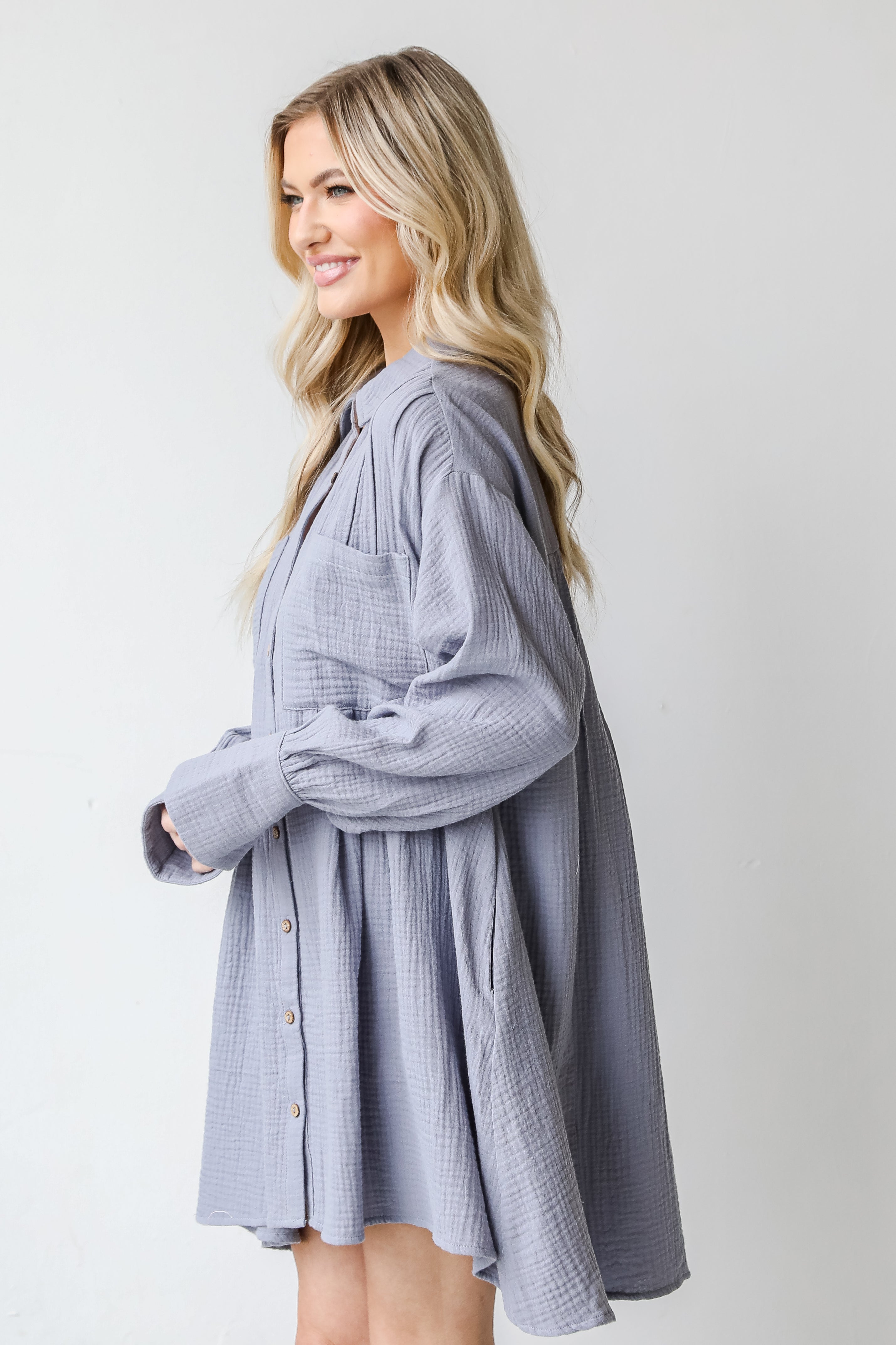 Linen Mini Dress side view