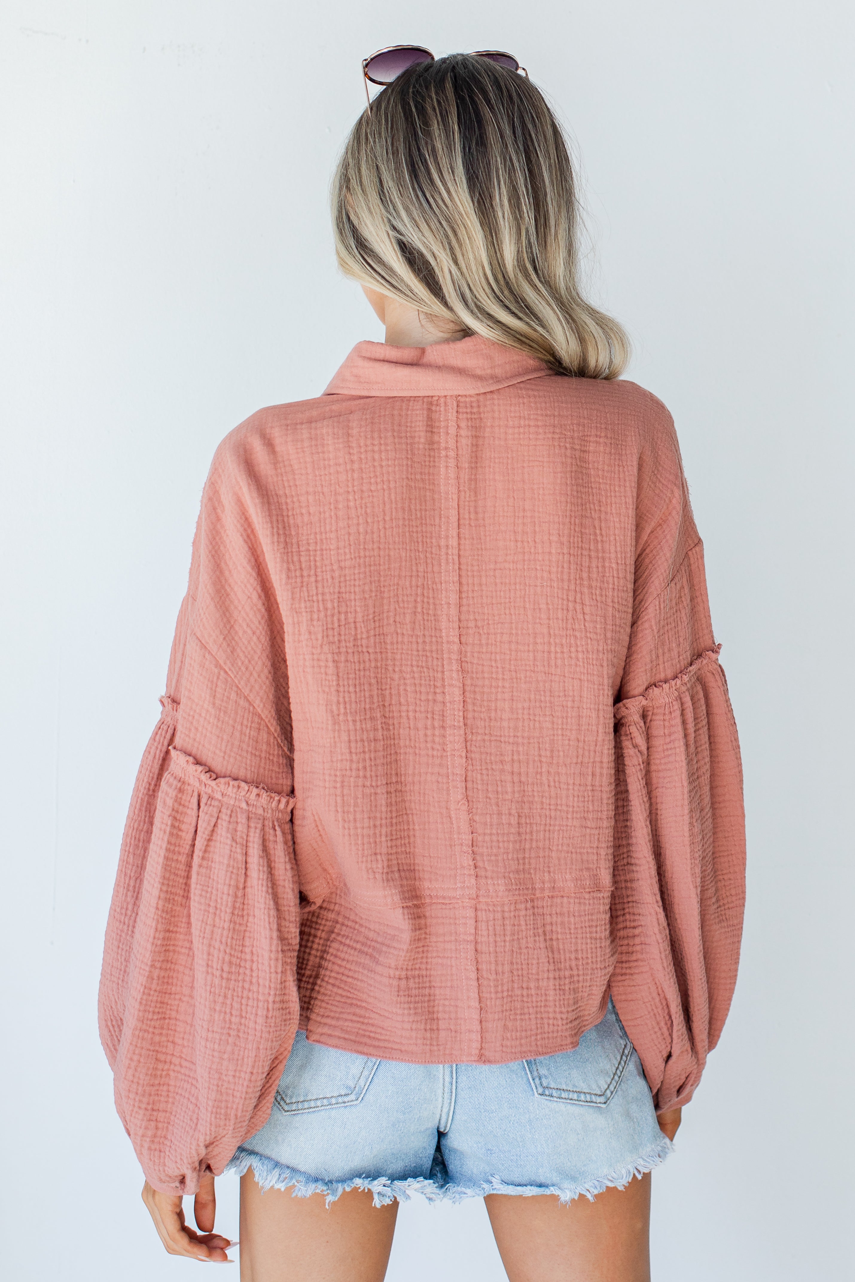 Linen Blouse back view