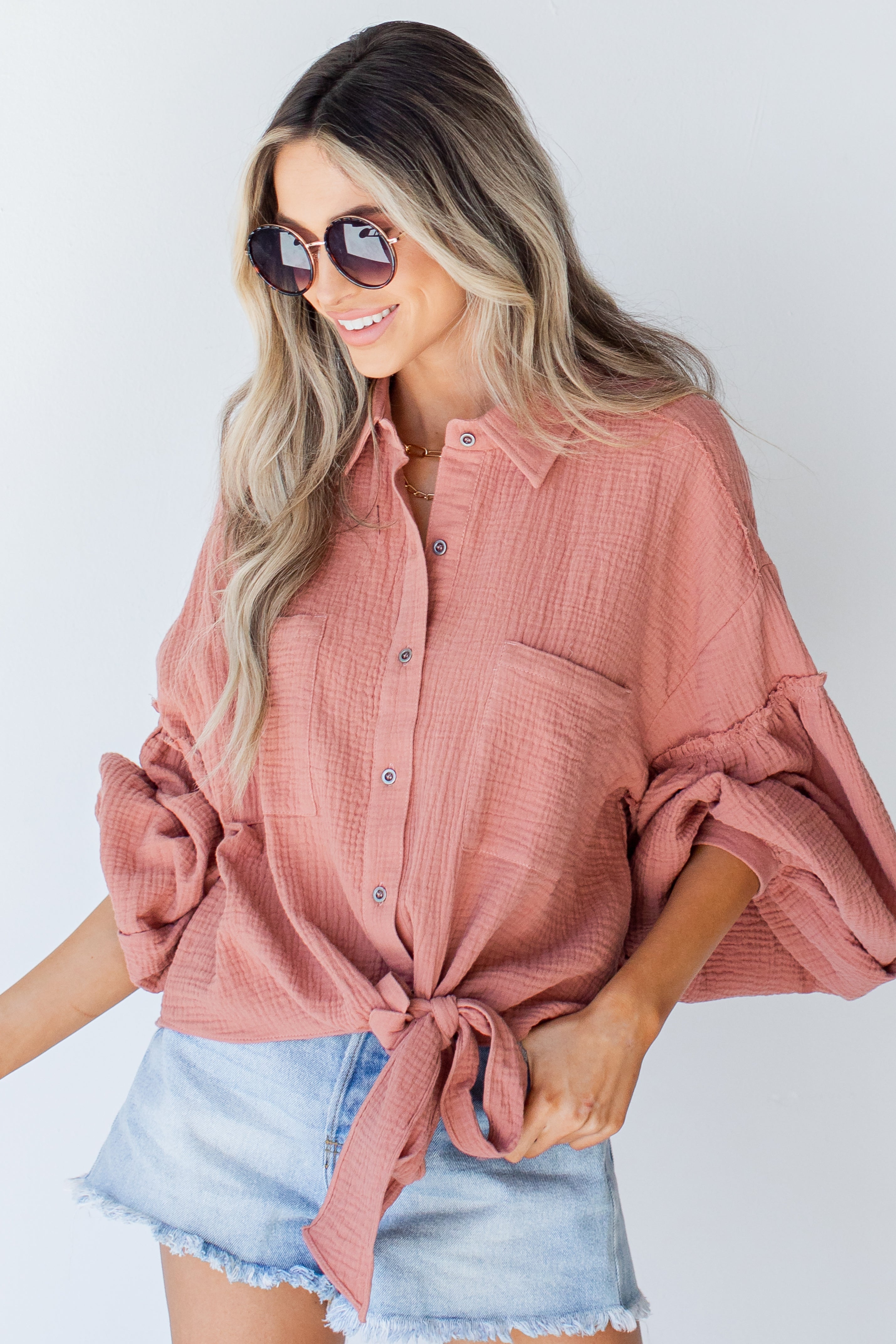 Linen Blouse front view