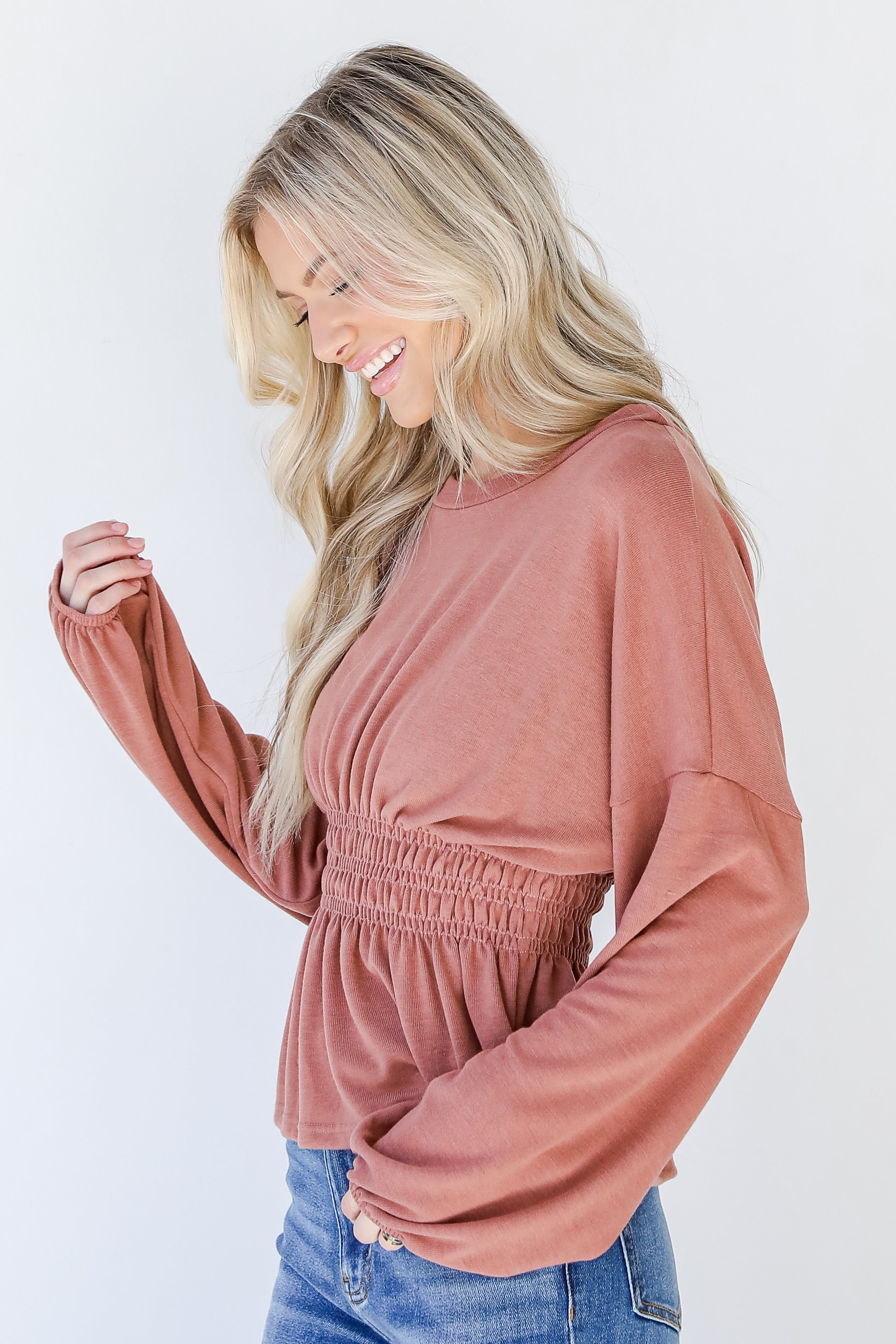 Smocked Blouse side view