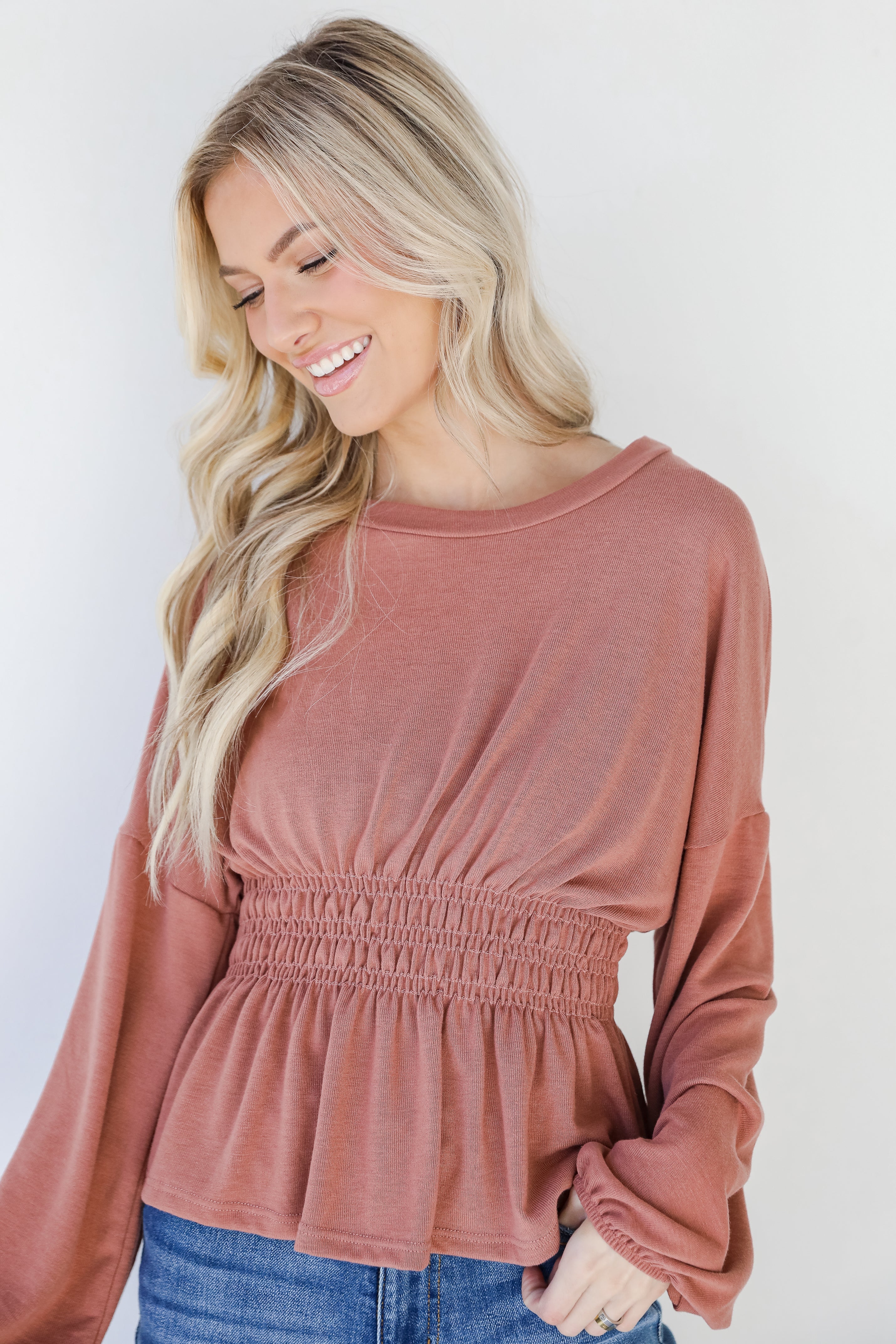 Smocked Blouse front view