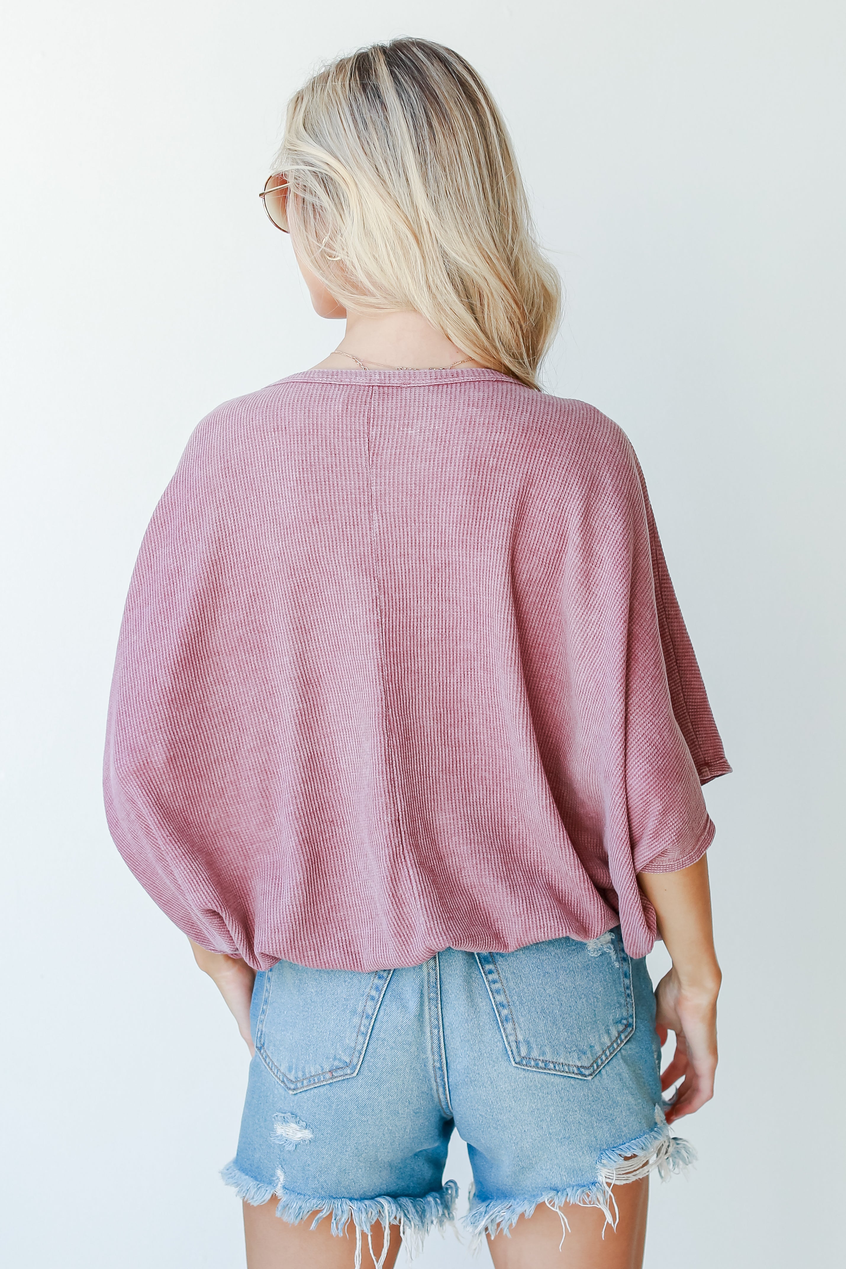 Waffle Knit Top back view