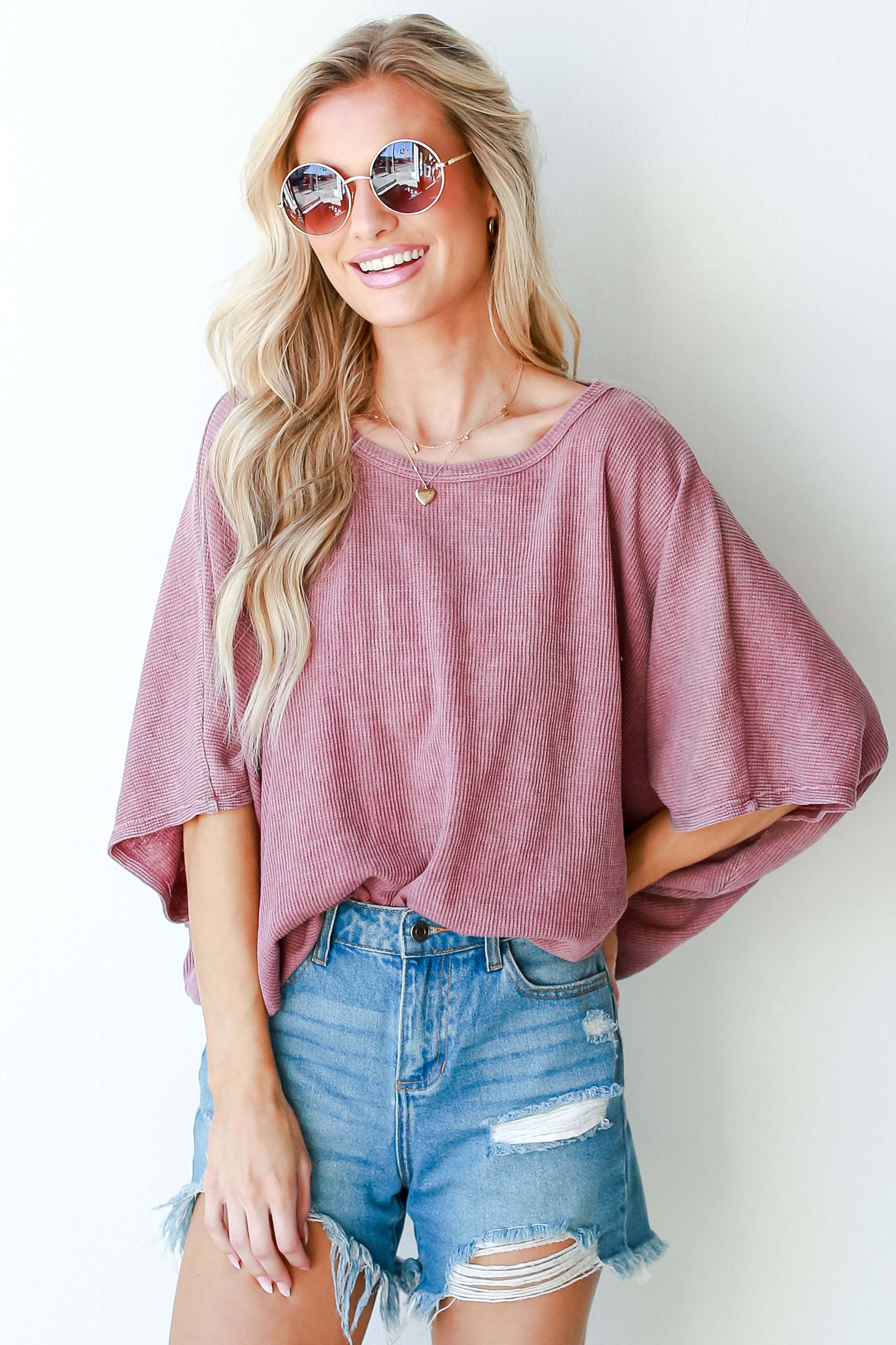 Waffle Knit Top