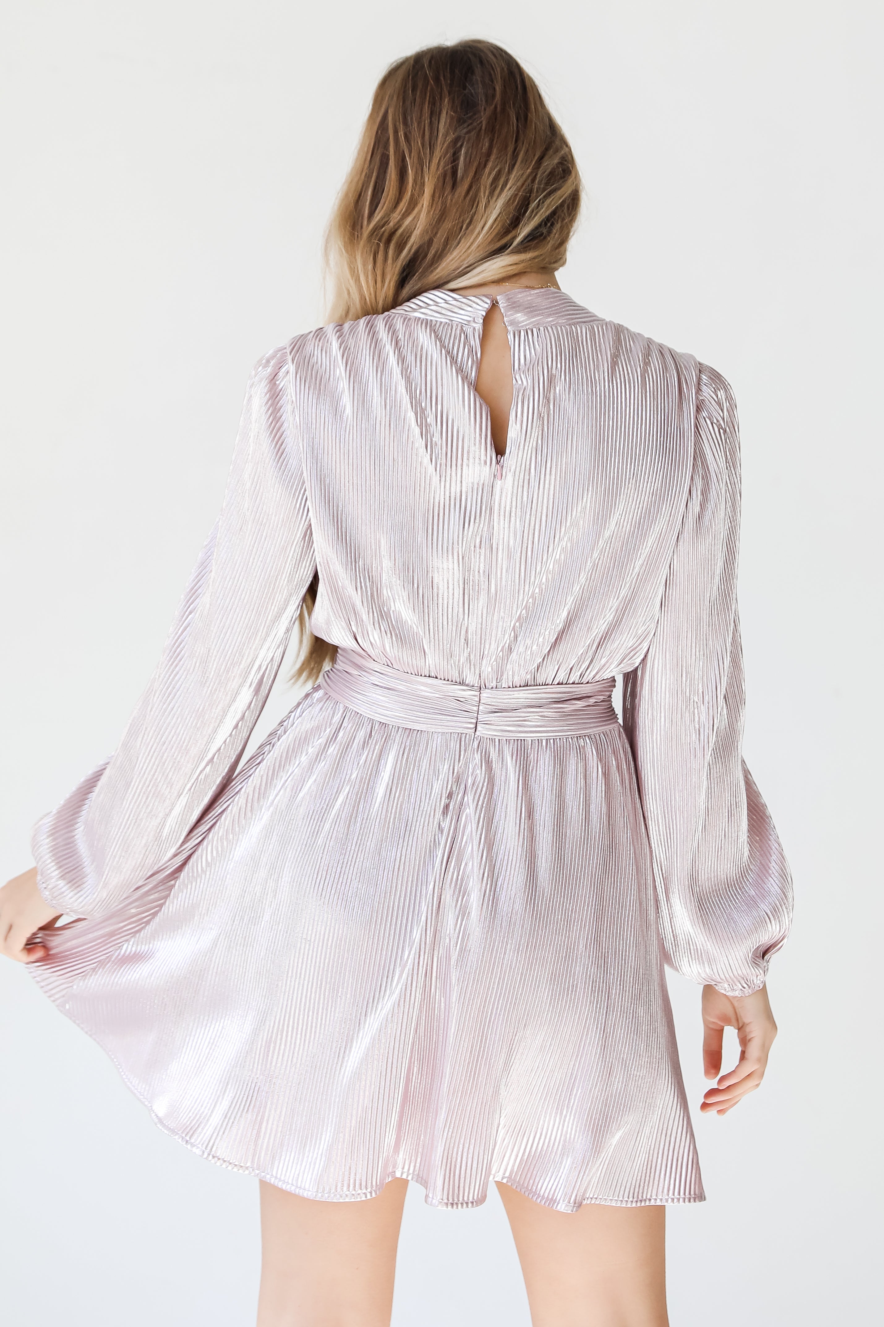 Metallic Mini Dress back view