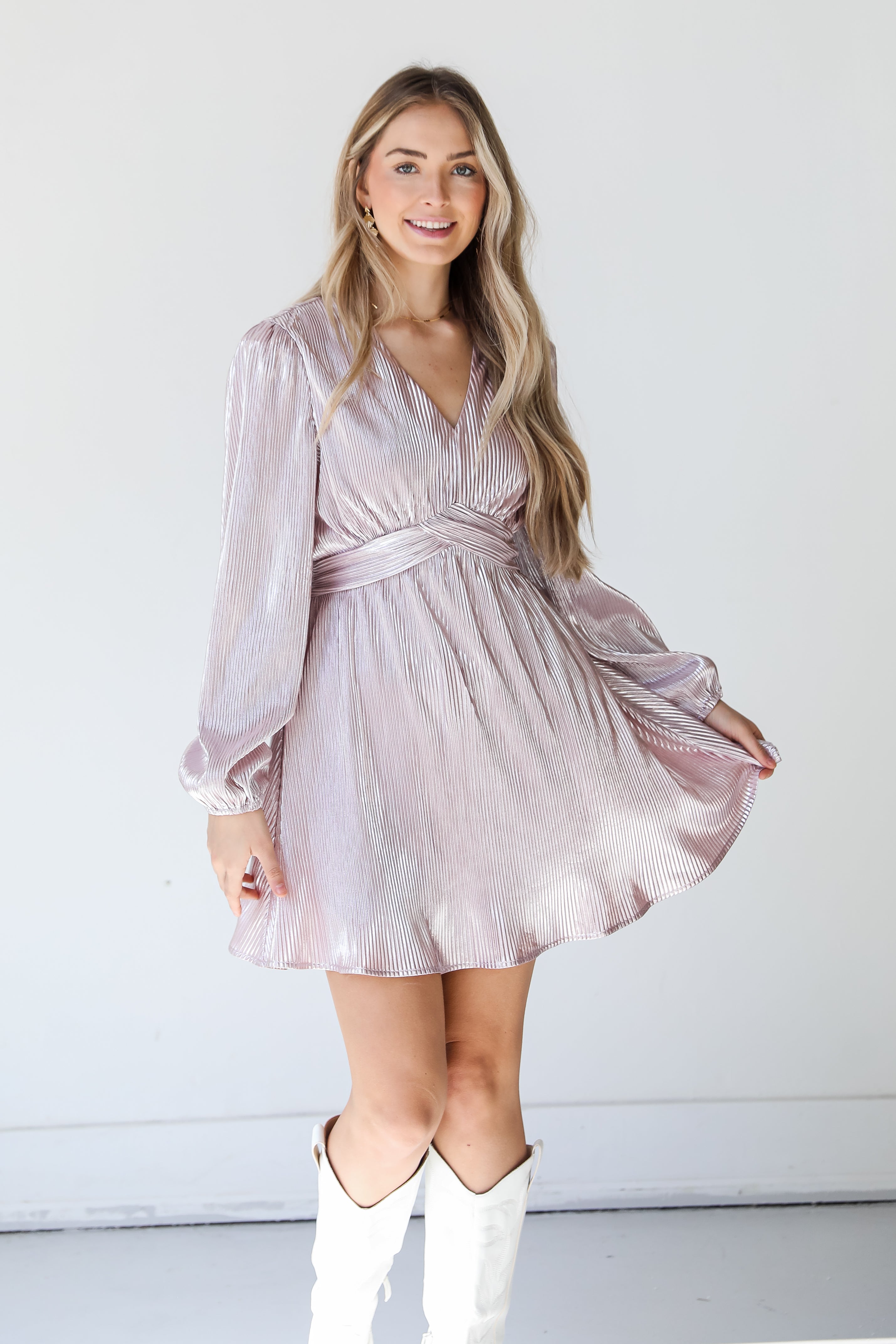 Metallic Mini Dress front view