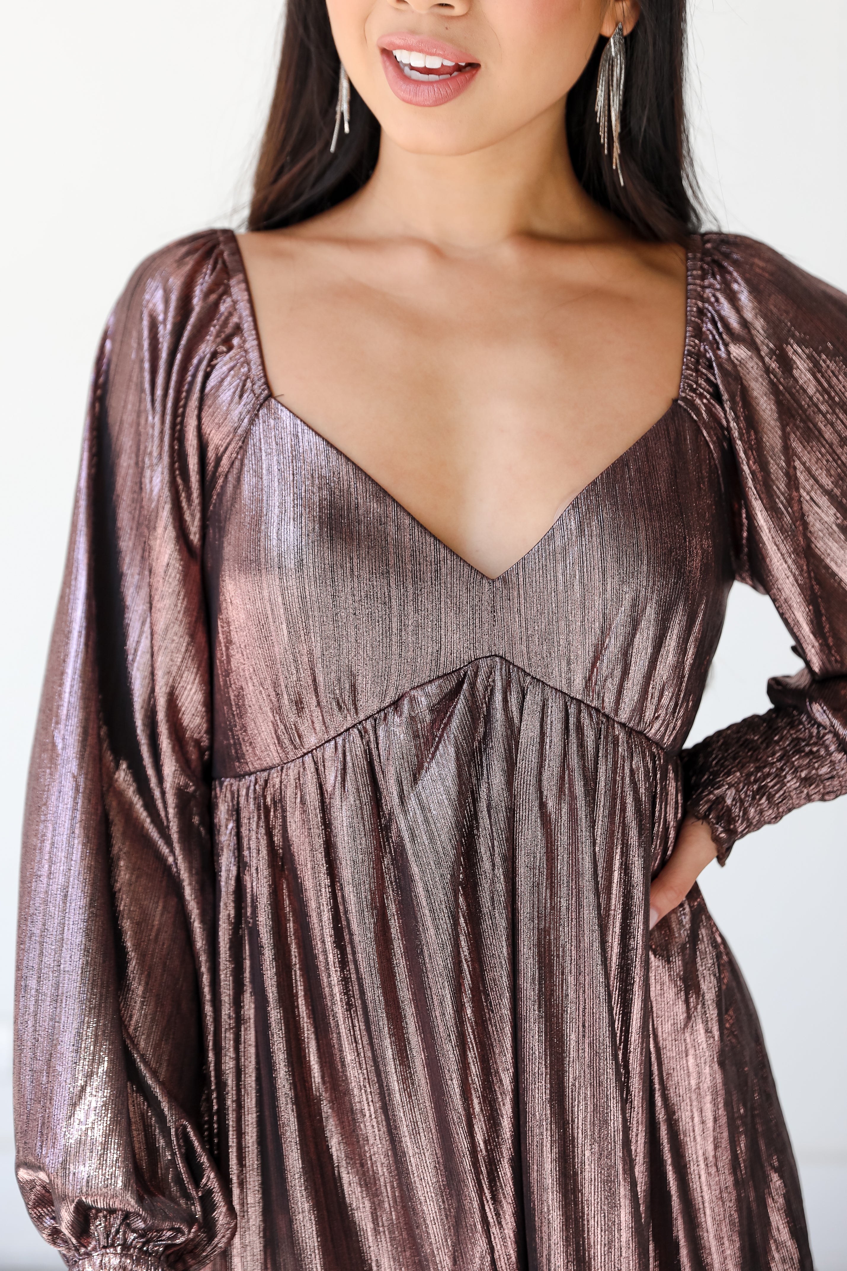 Metallic Mini Dress close up