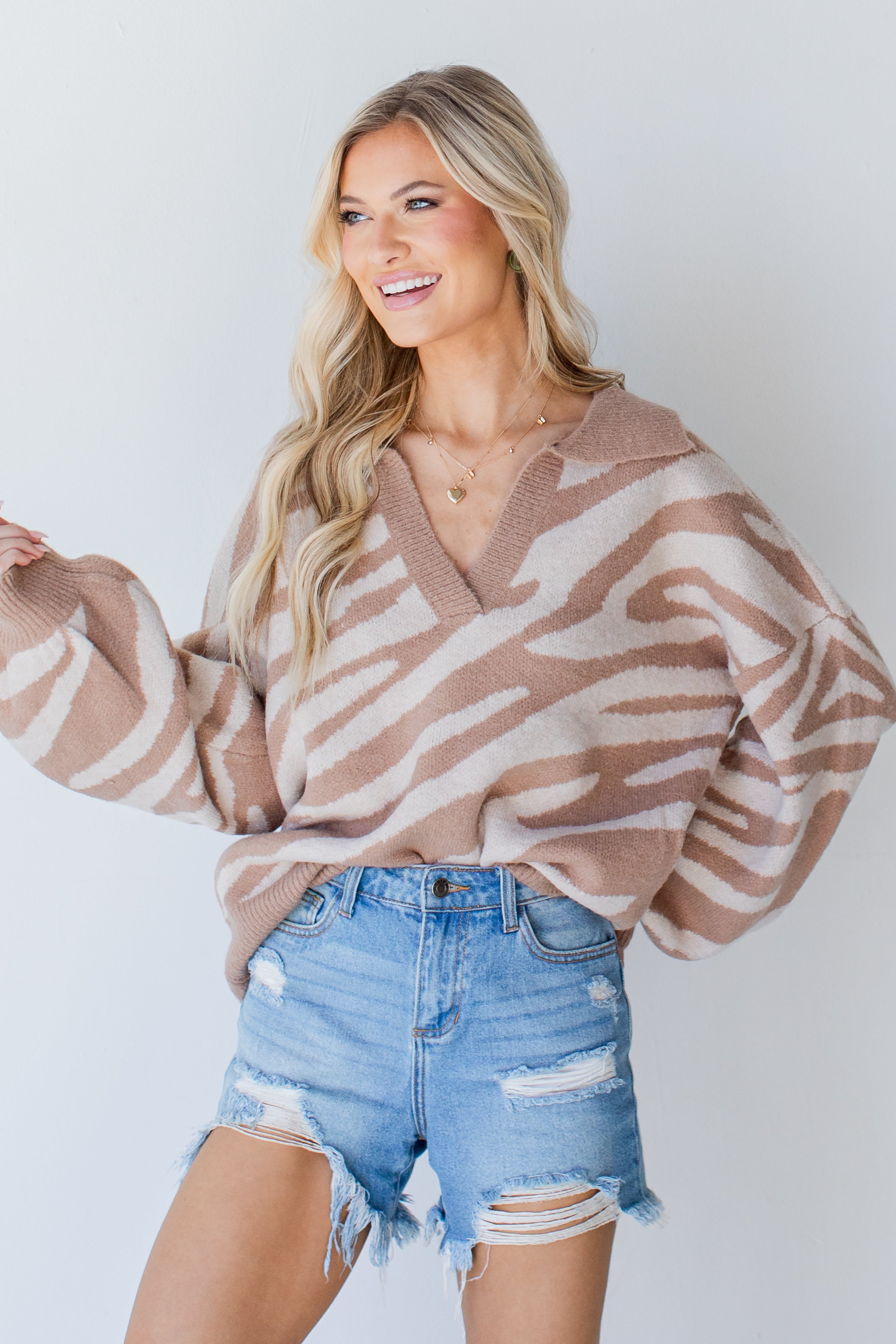 Collared Sweater on model