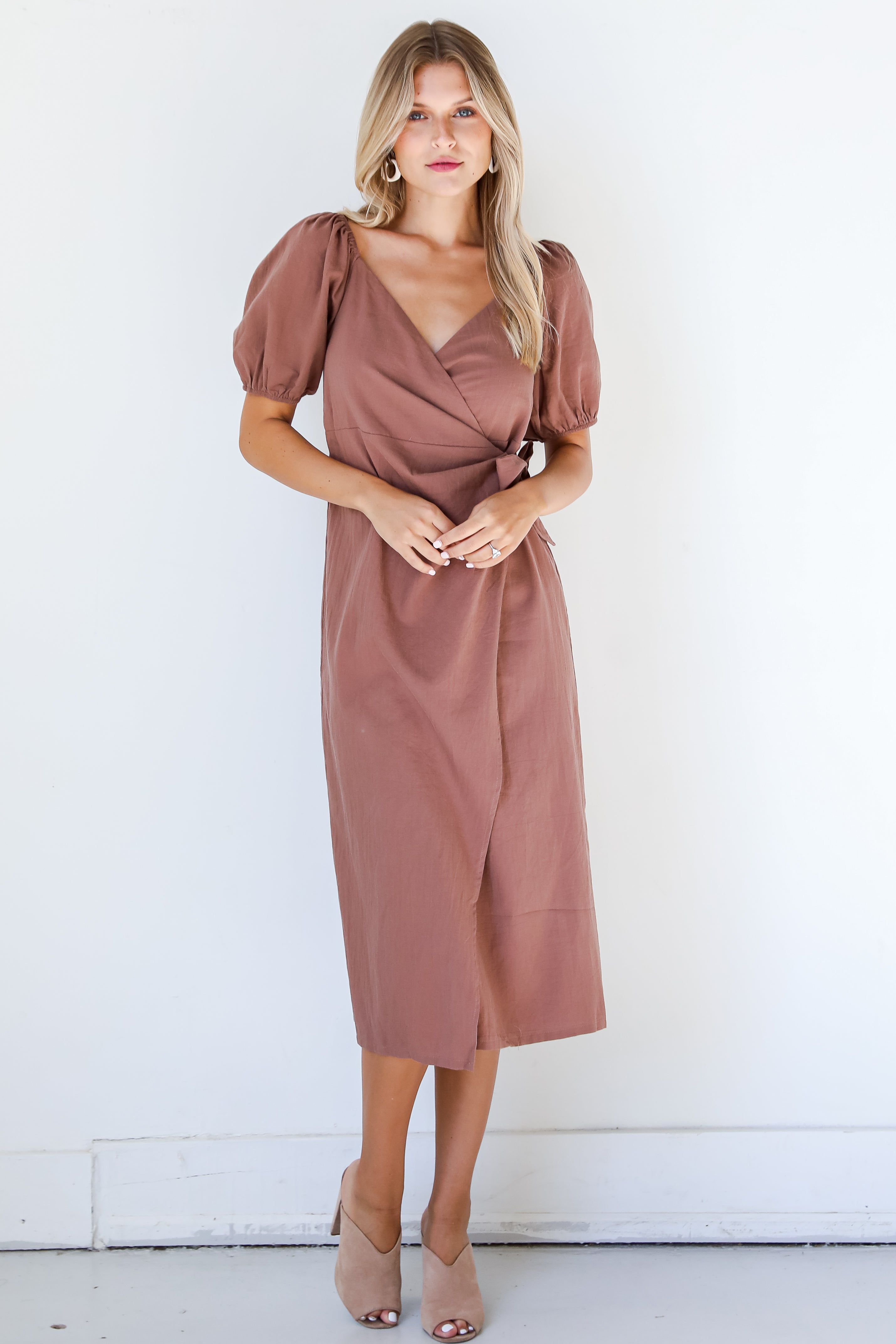 Wrap Midi Dress on model