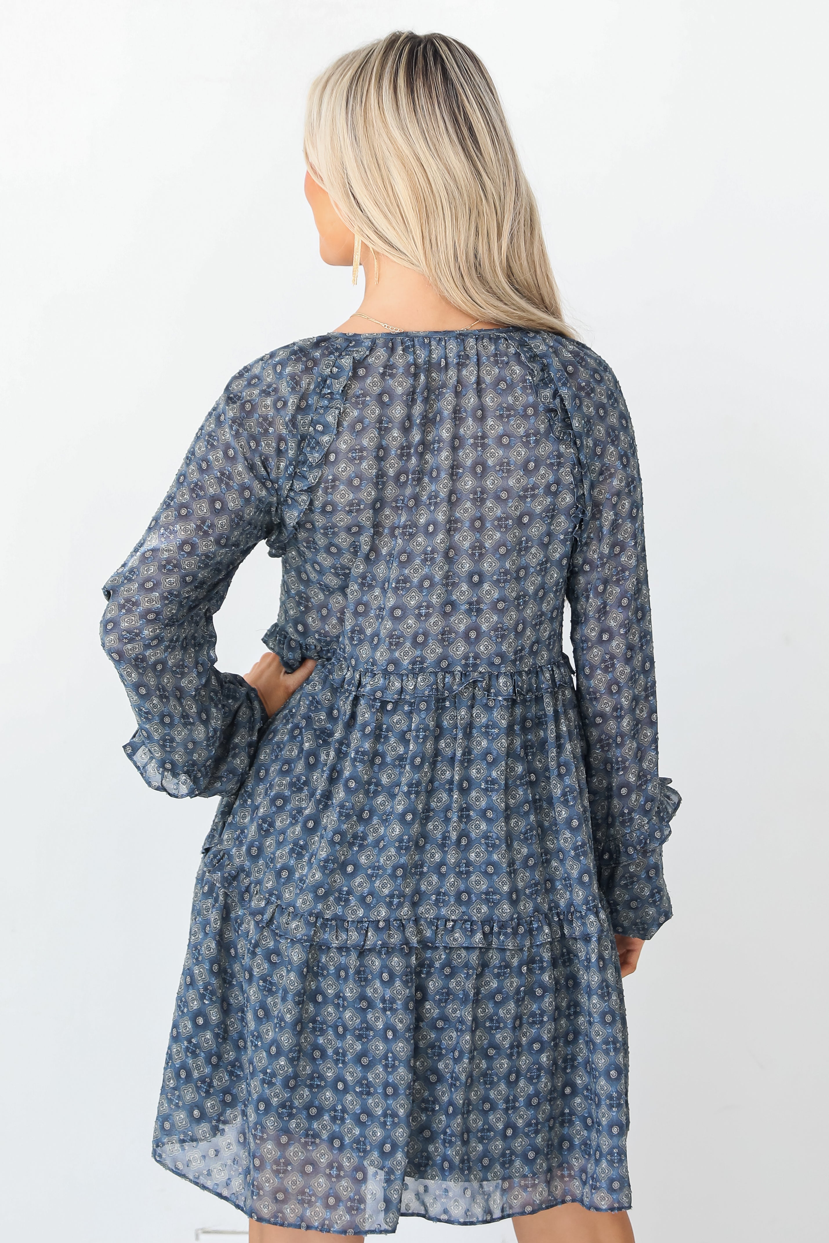 Tiered Mini Dress back view