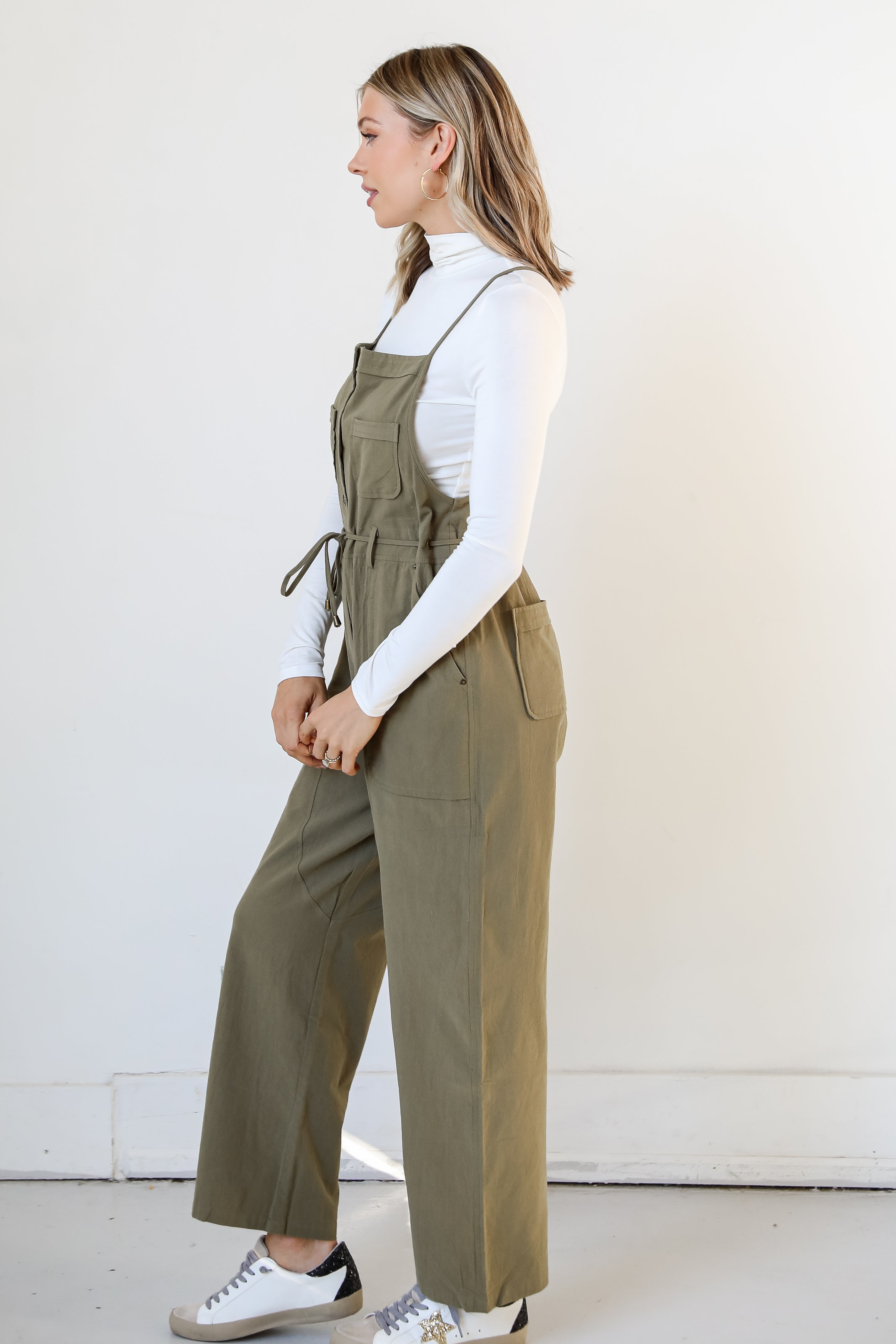 olive Jumpsuit side view