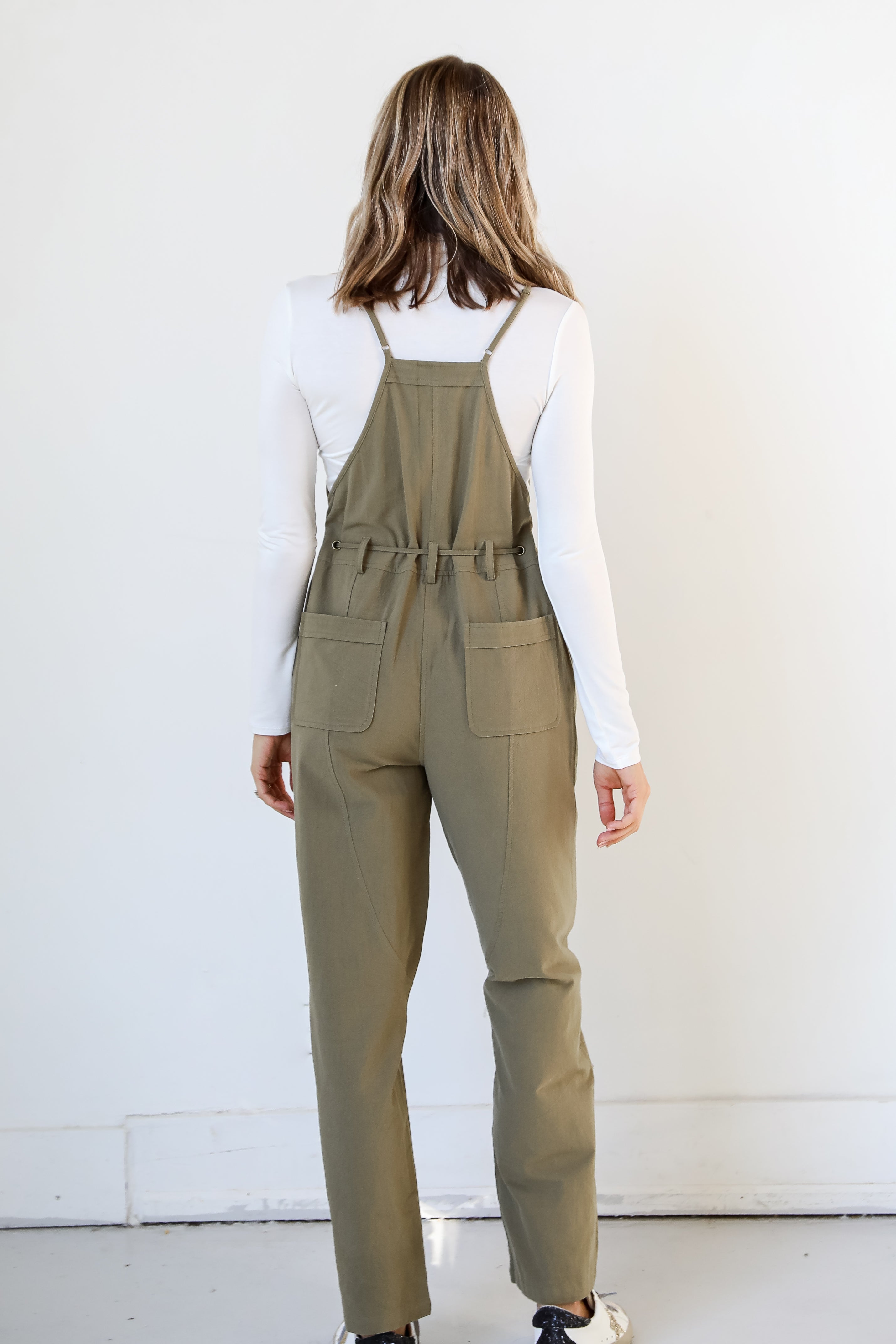 olive Jumpsuit back view