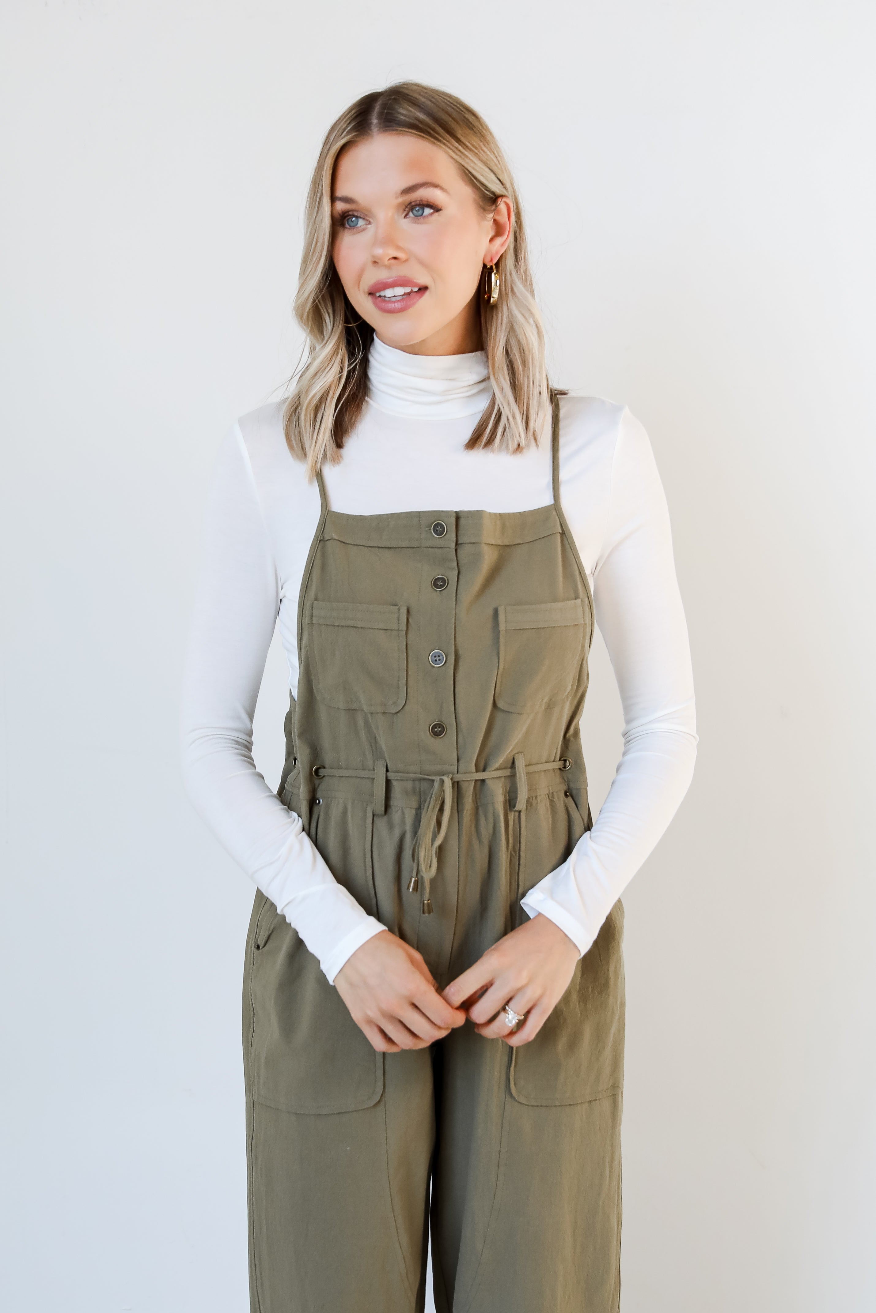 olive Jumpsuit front view