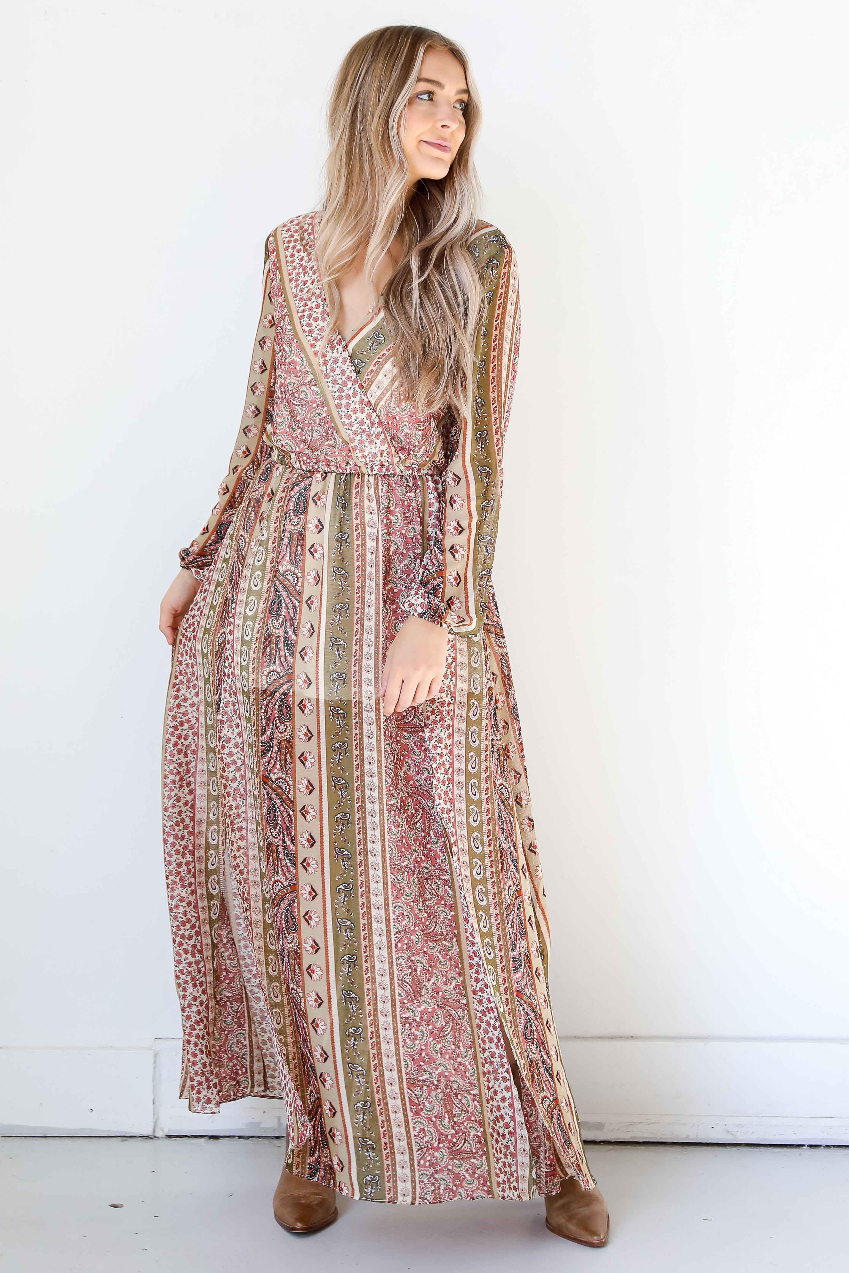 boho Maxi Dress on model